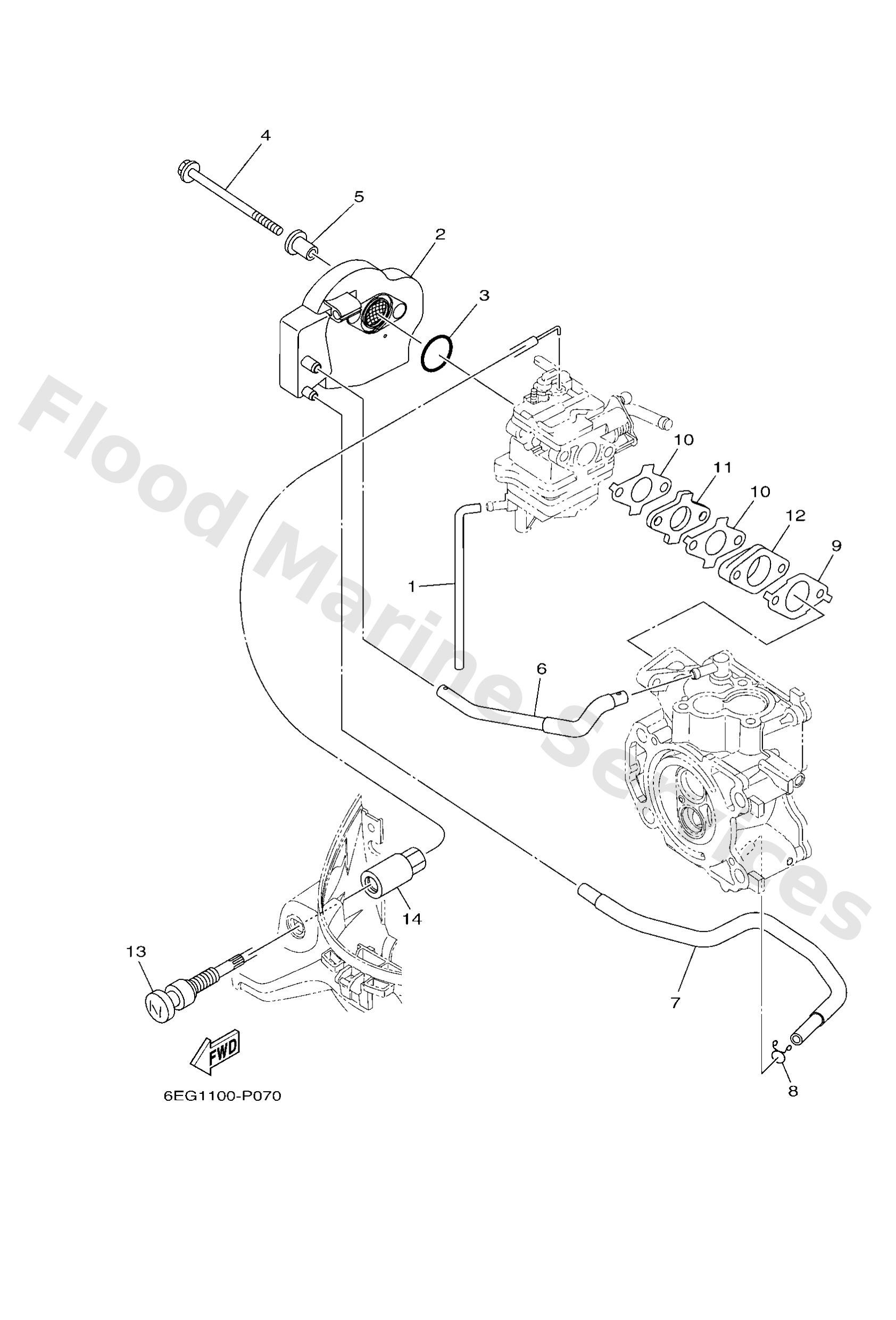 Yamaha 6EG144400000 Silencer assy, intake