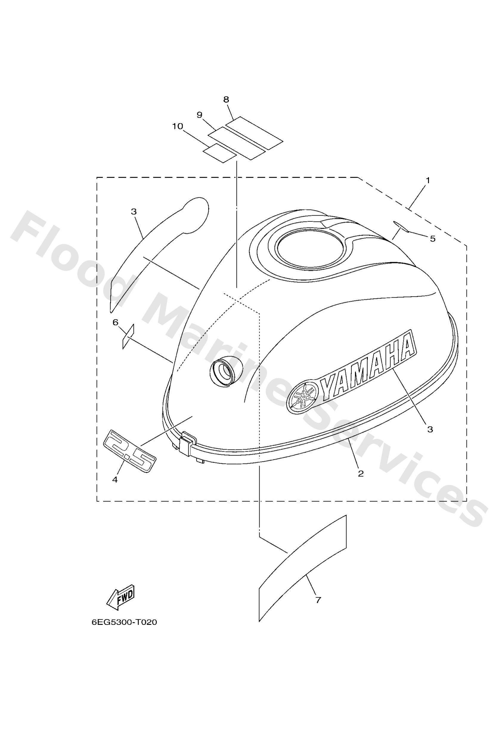 Yamaha 6EGG26100100 Top cowling assy