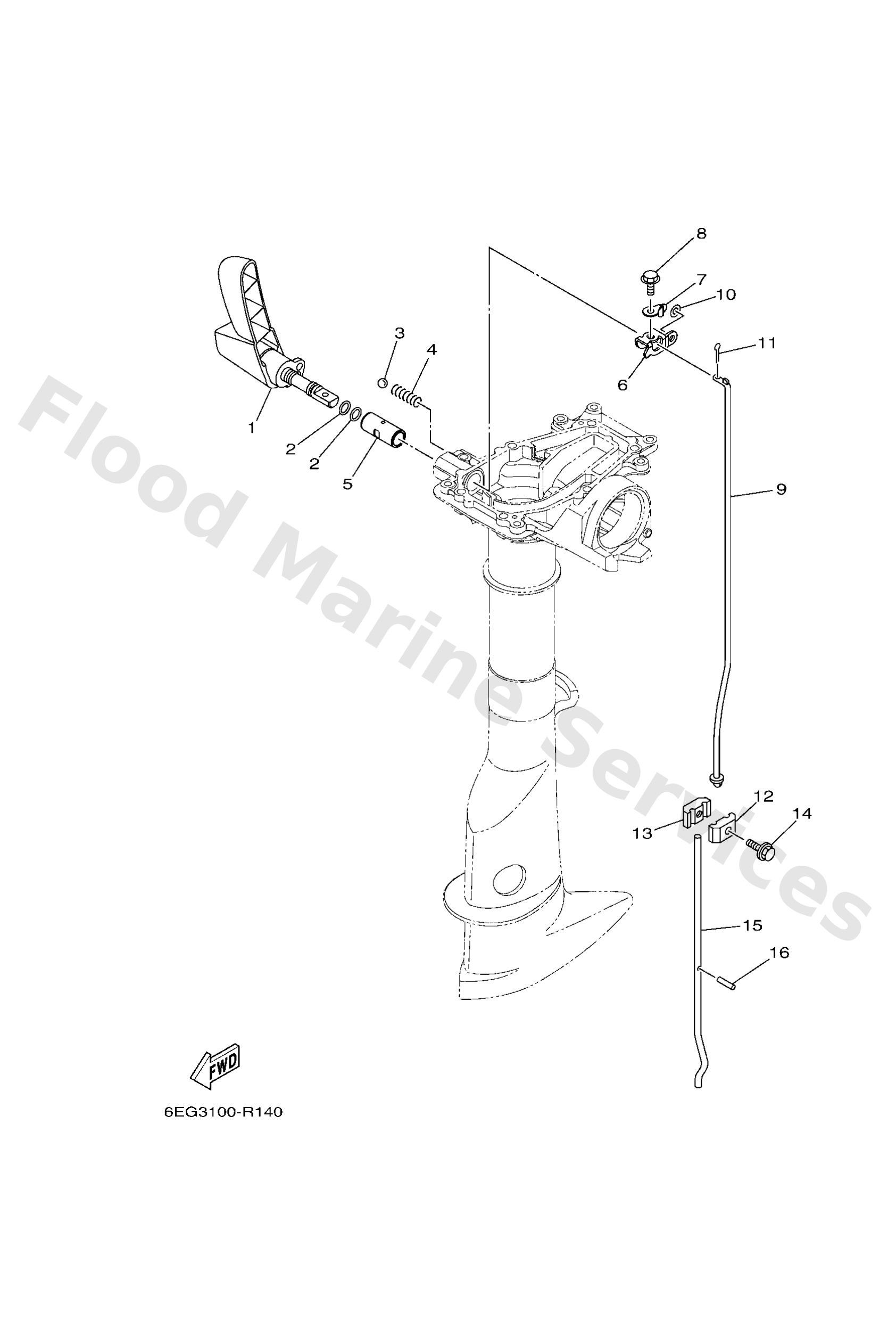 Yamaha 6EGG41110000 Handle, gear shift