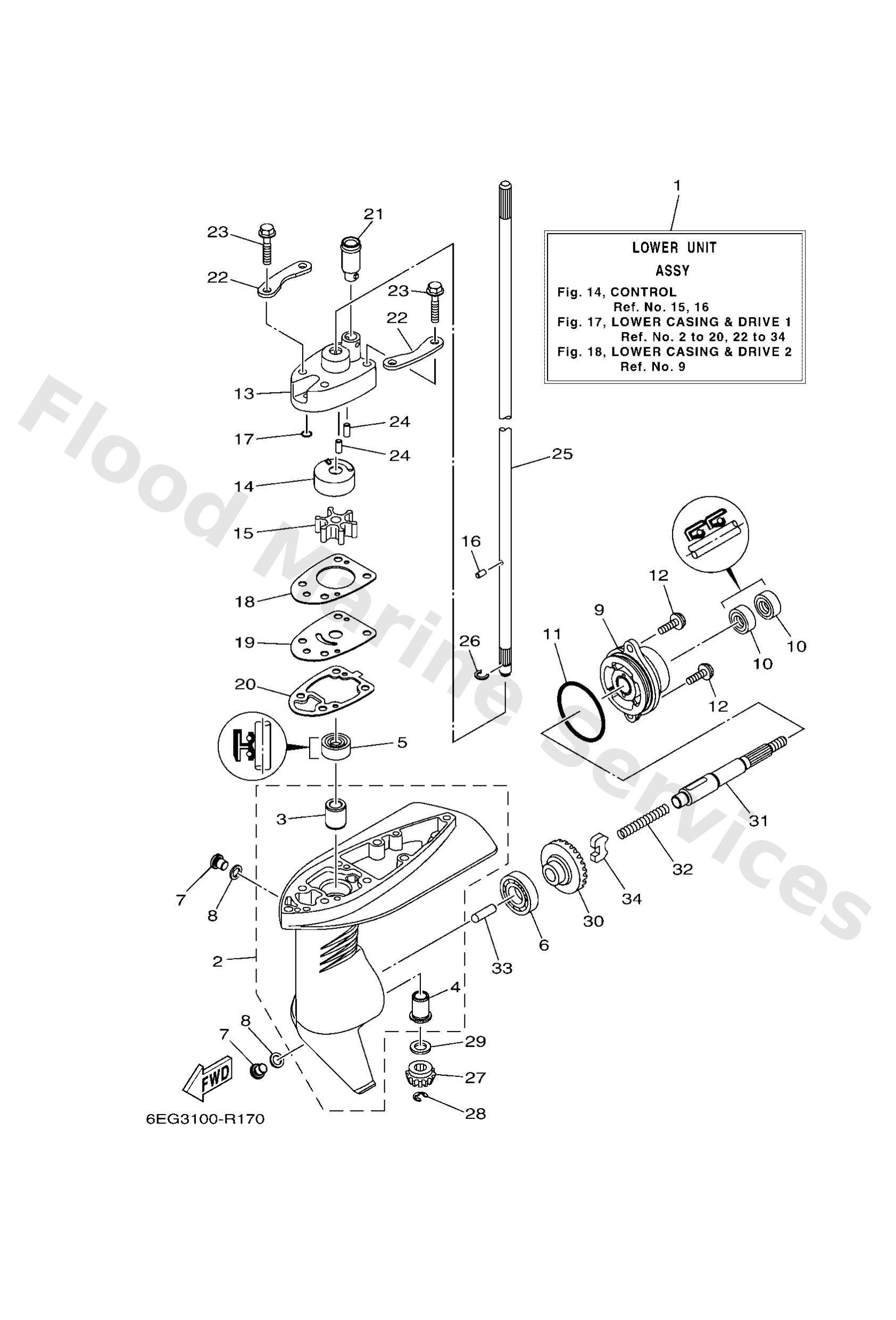 Yamaha 6EGG5311008D Casing, lower
