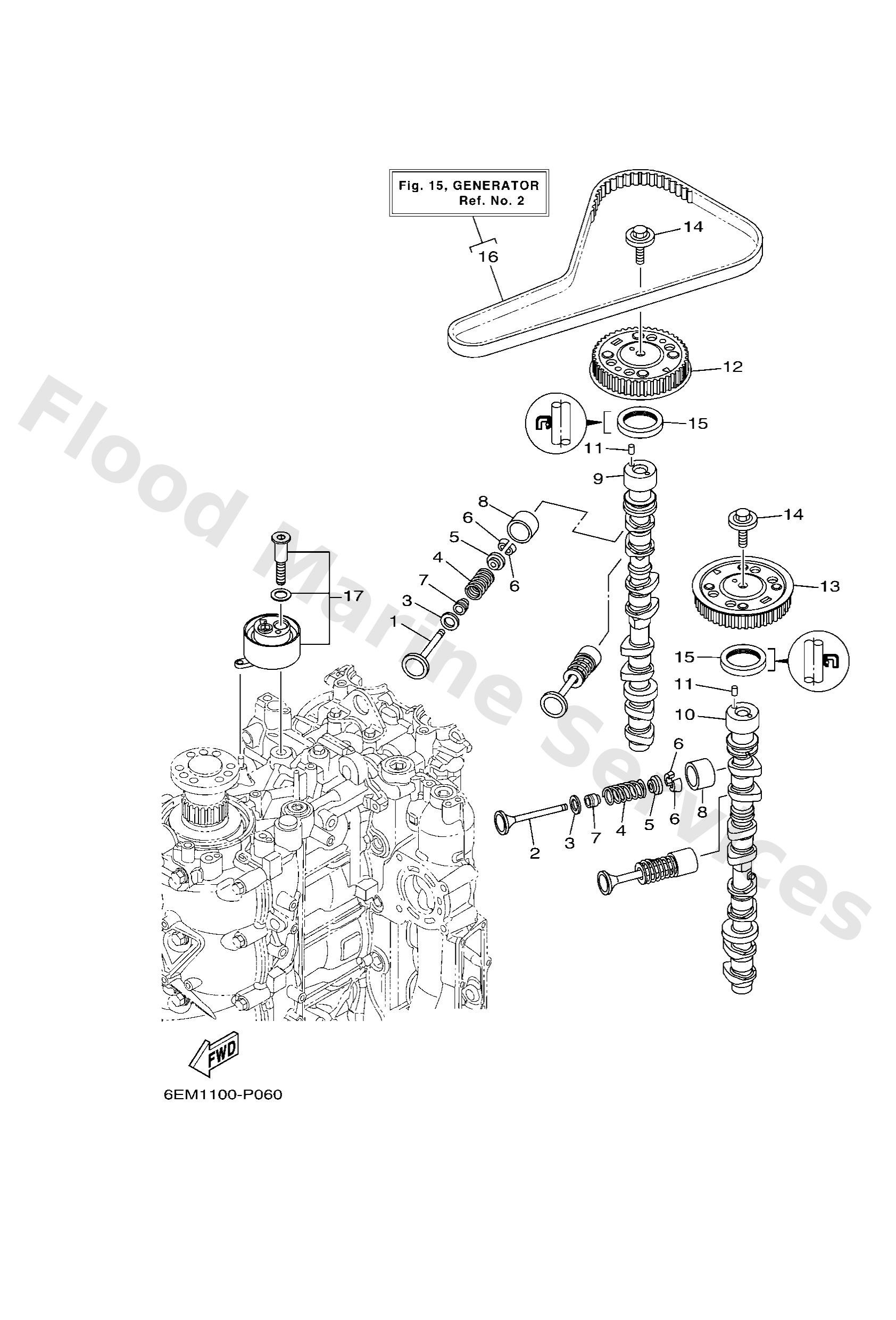 Yamaha 6EK115370000 Gear, driven