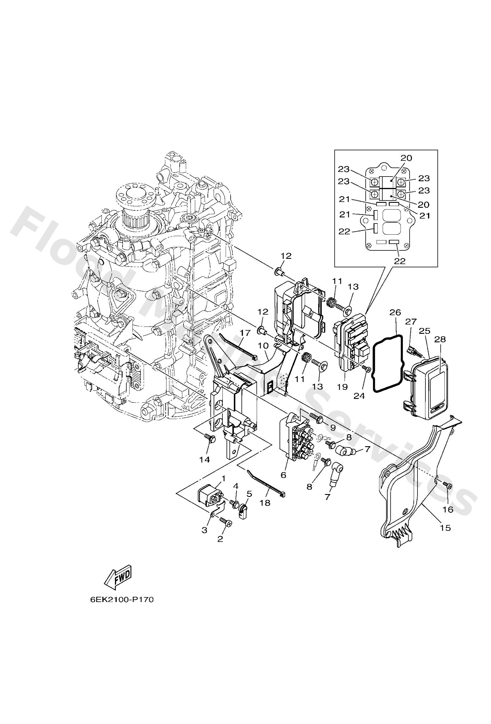 Yamaha 6EK821700200 Fuse box assy