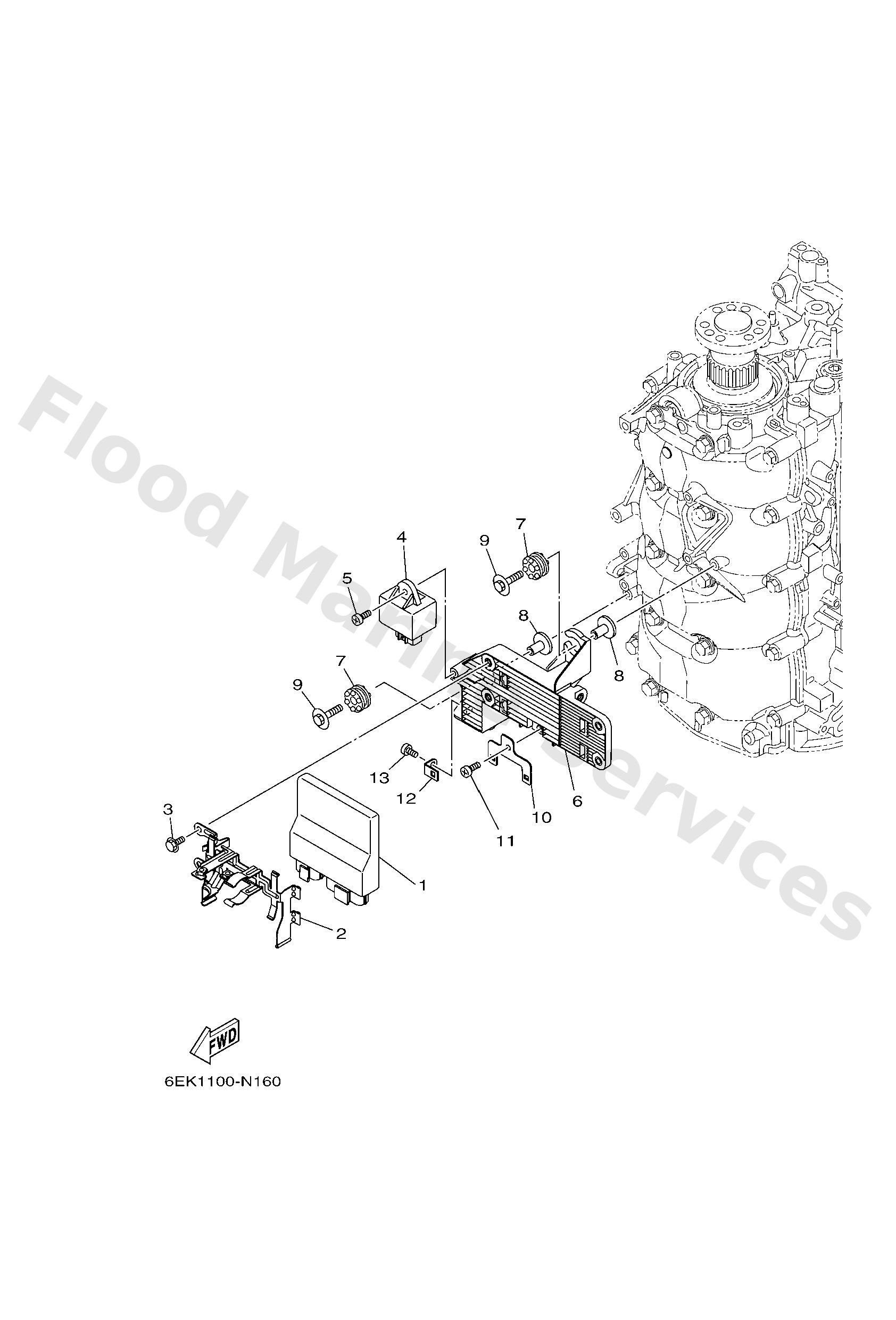 Yamaha 6EK8591A0000 Engine control unit assy