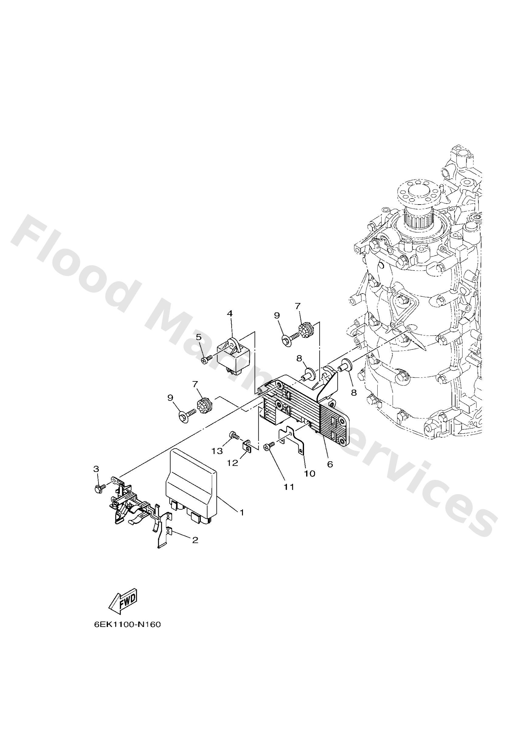 Yamaha 6EK8591A0100 Engine control unit assy
