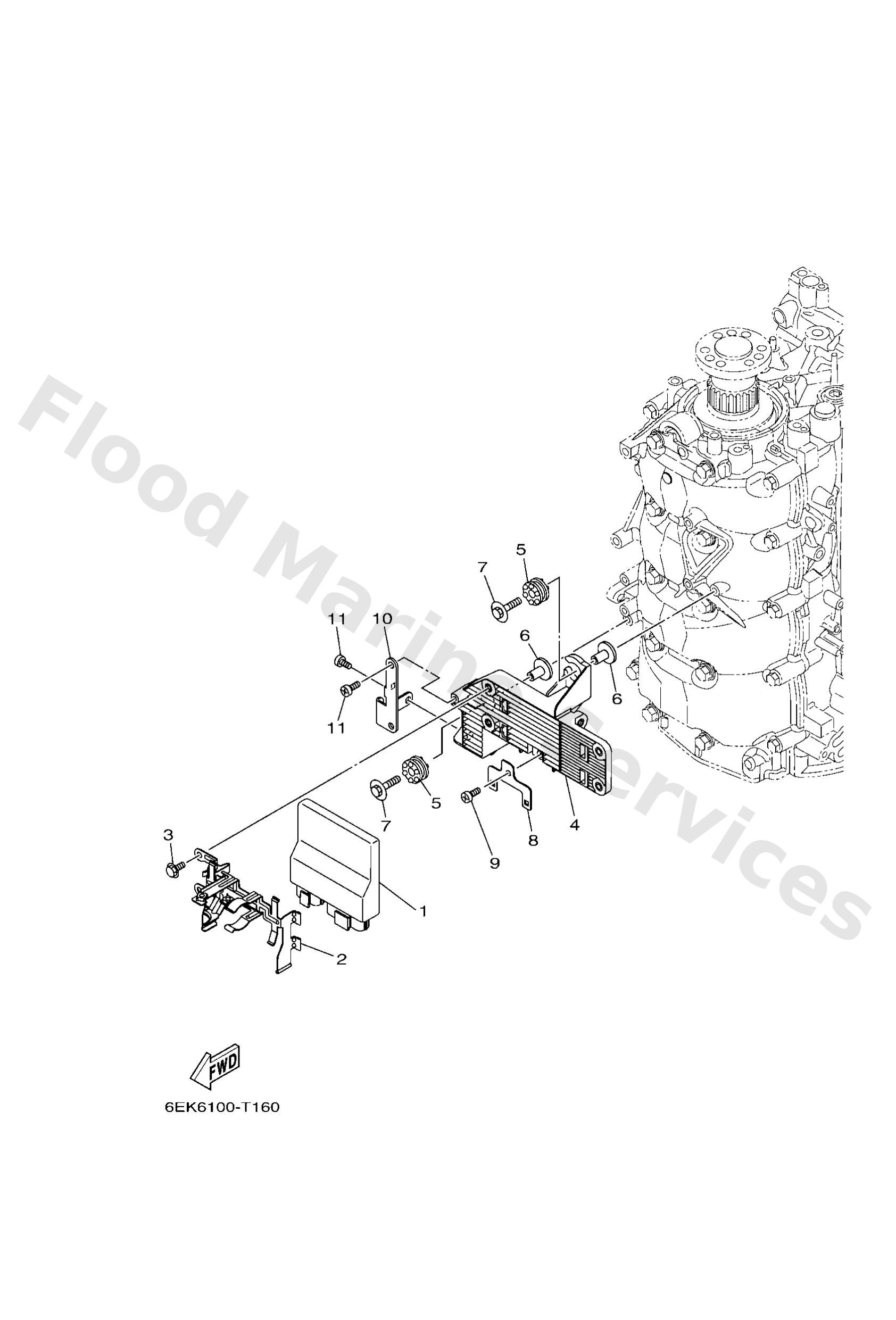 Yamaha 6EK8591A2100 Engine control unit assy