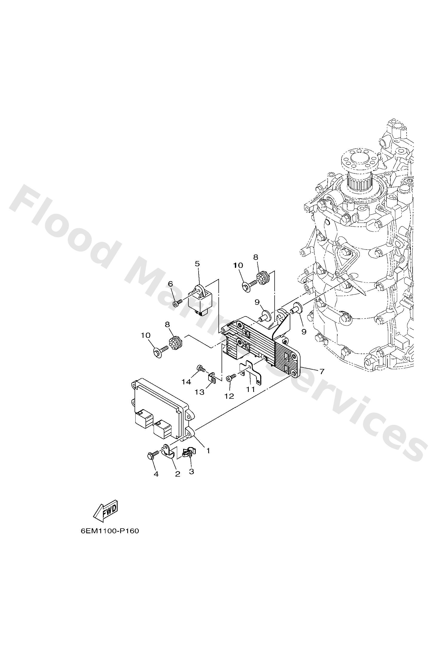 Yamaha 6EM8591A0000 Engine control unit assy