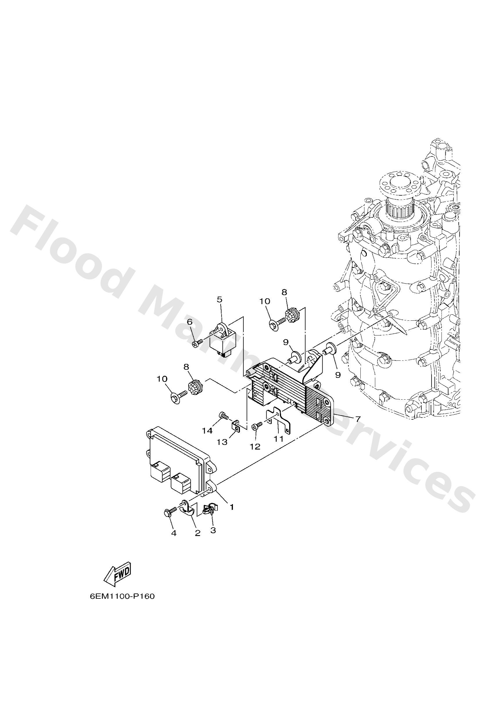 Yamaha 6EM8591A0100 Engine control unit assy