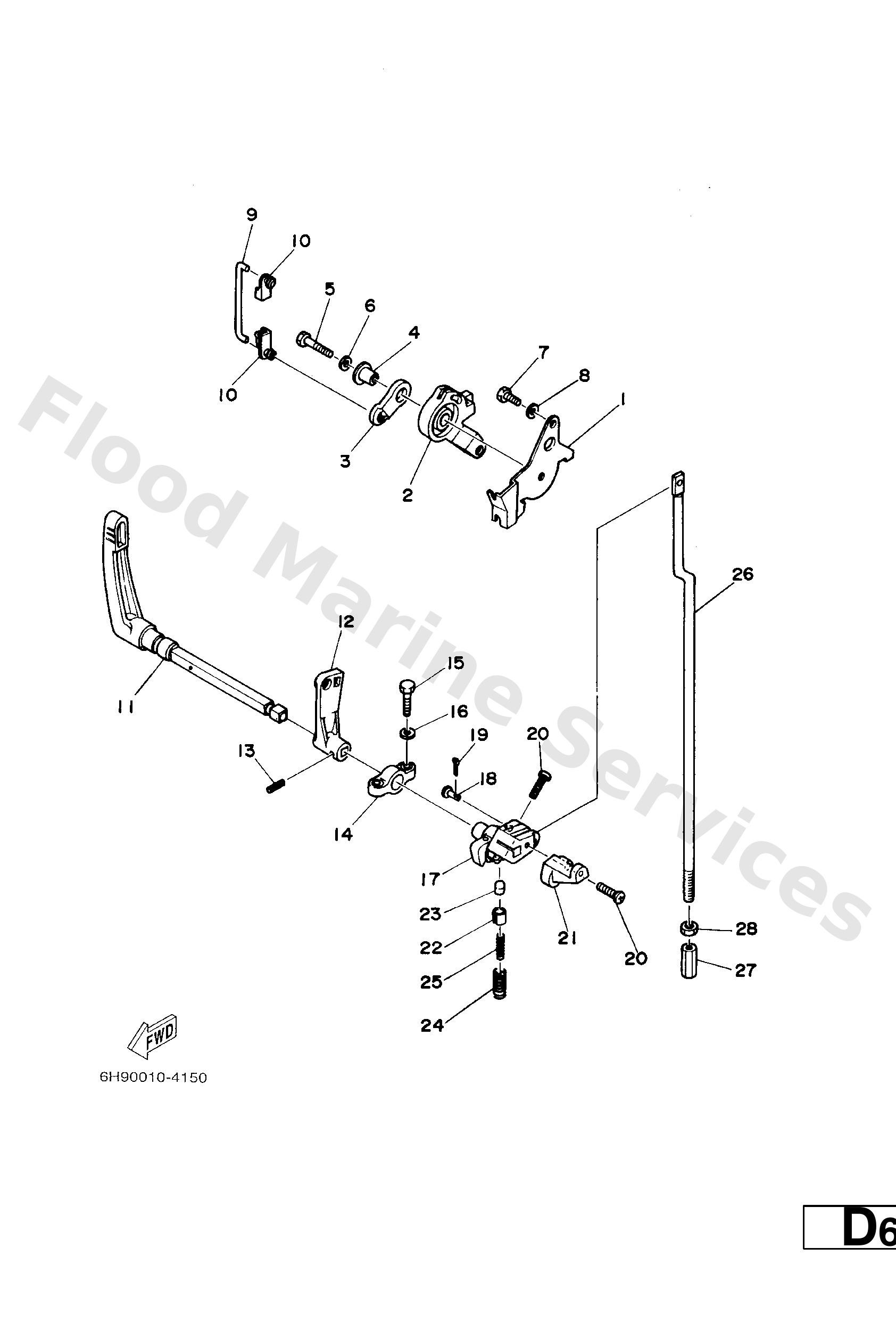 Yamaha 6F5441110000 Handle, gear shift