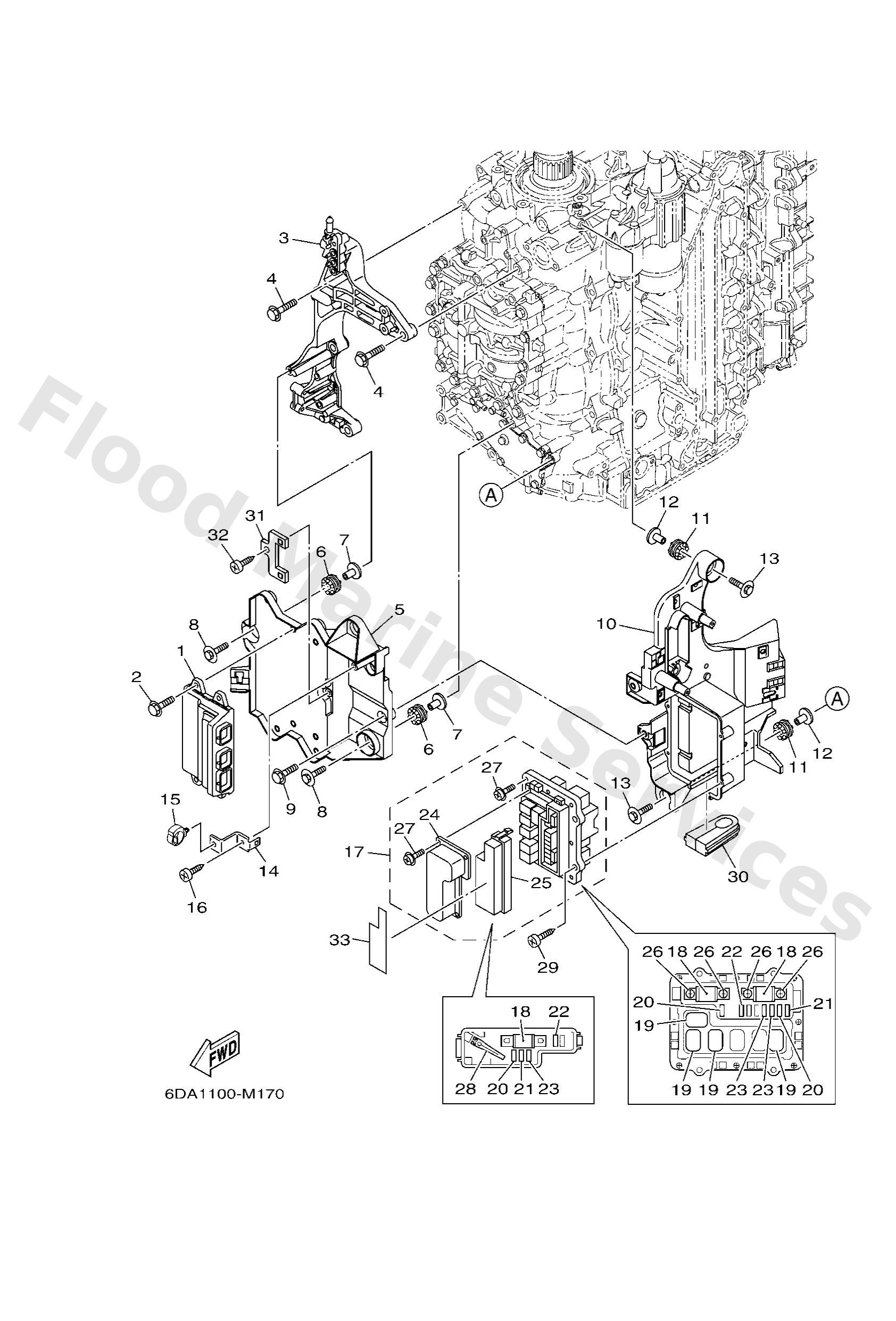 Yamaha 6FA8591A0100 Engine control unit assy