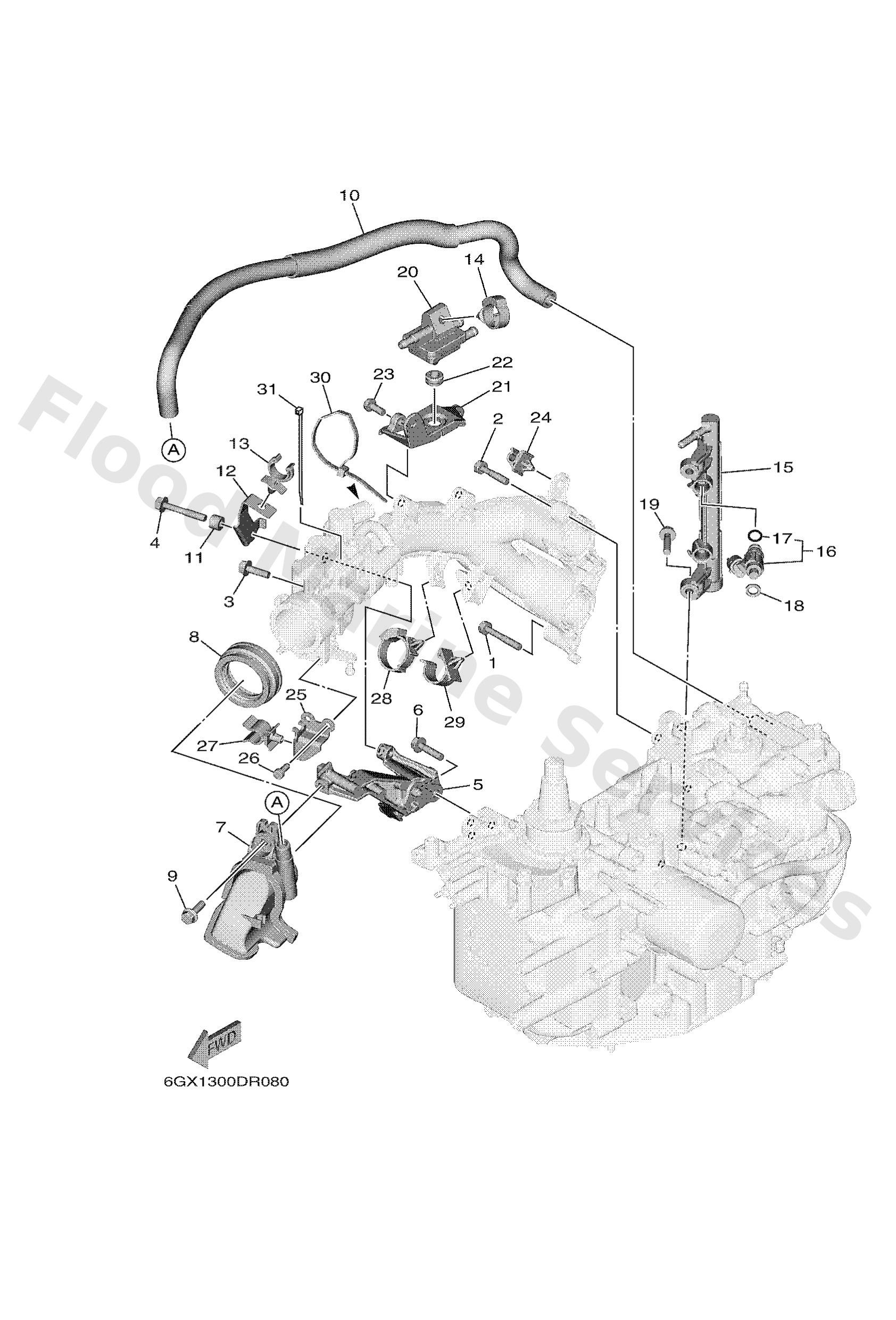 Yamaha 6FM1441J0000 Pipe, silencer