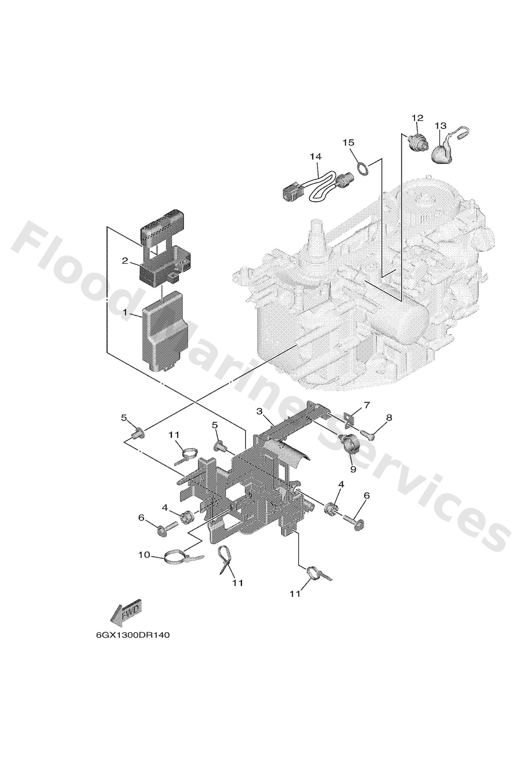 Yamaha 6FM8591A0100 Engine control unit assy