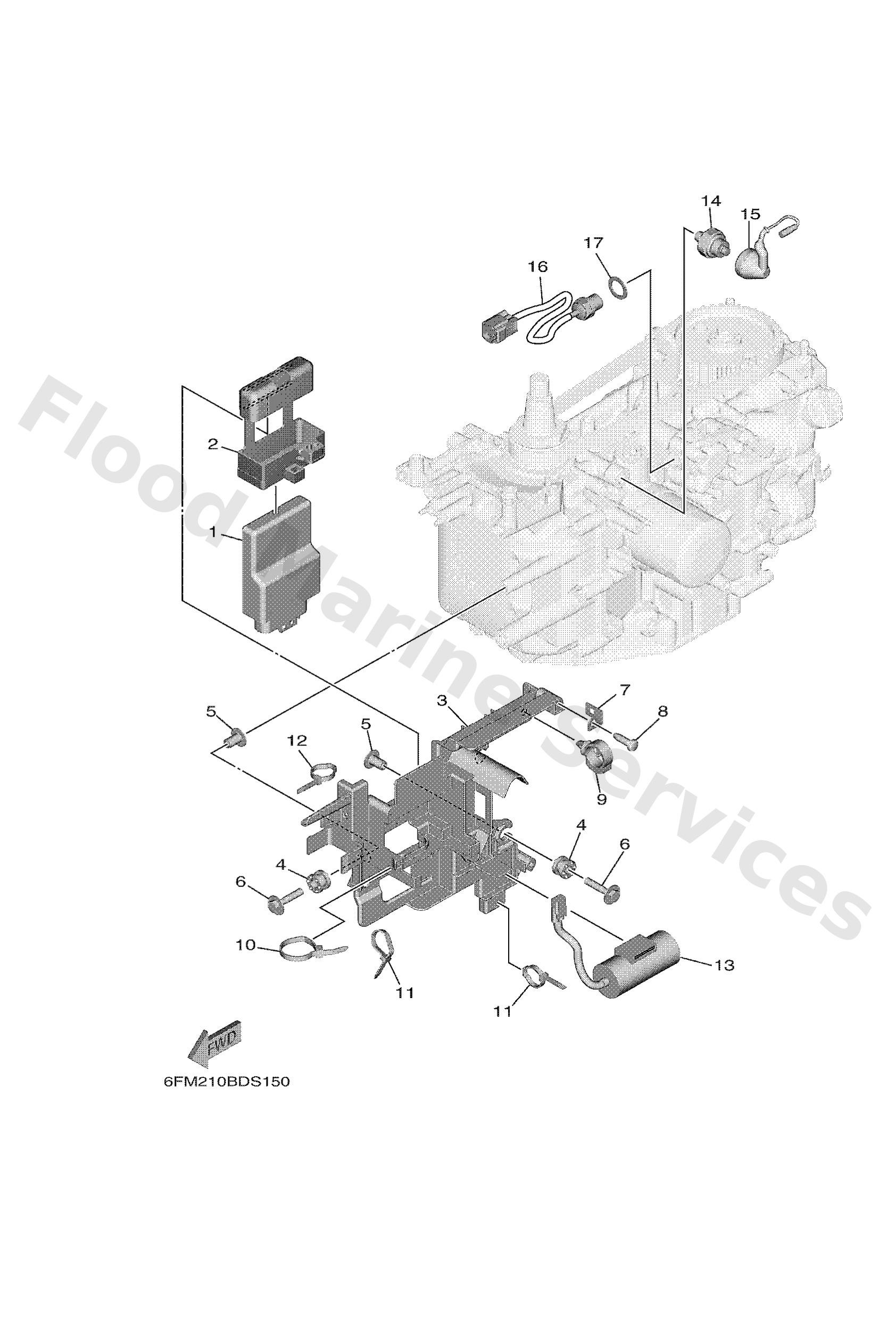 Yamaha 6FM8591A0200 Engine control unit assy