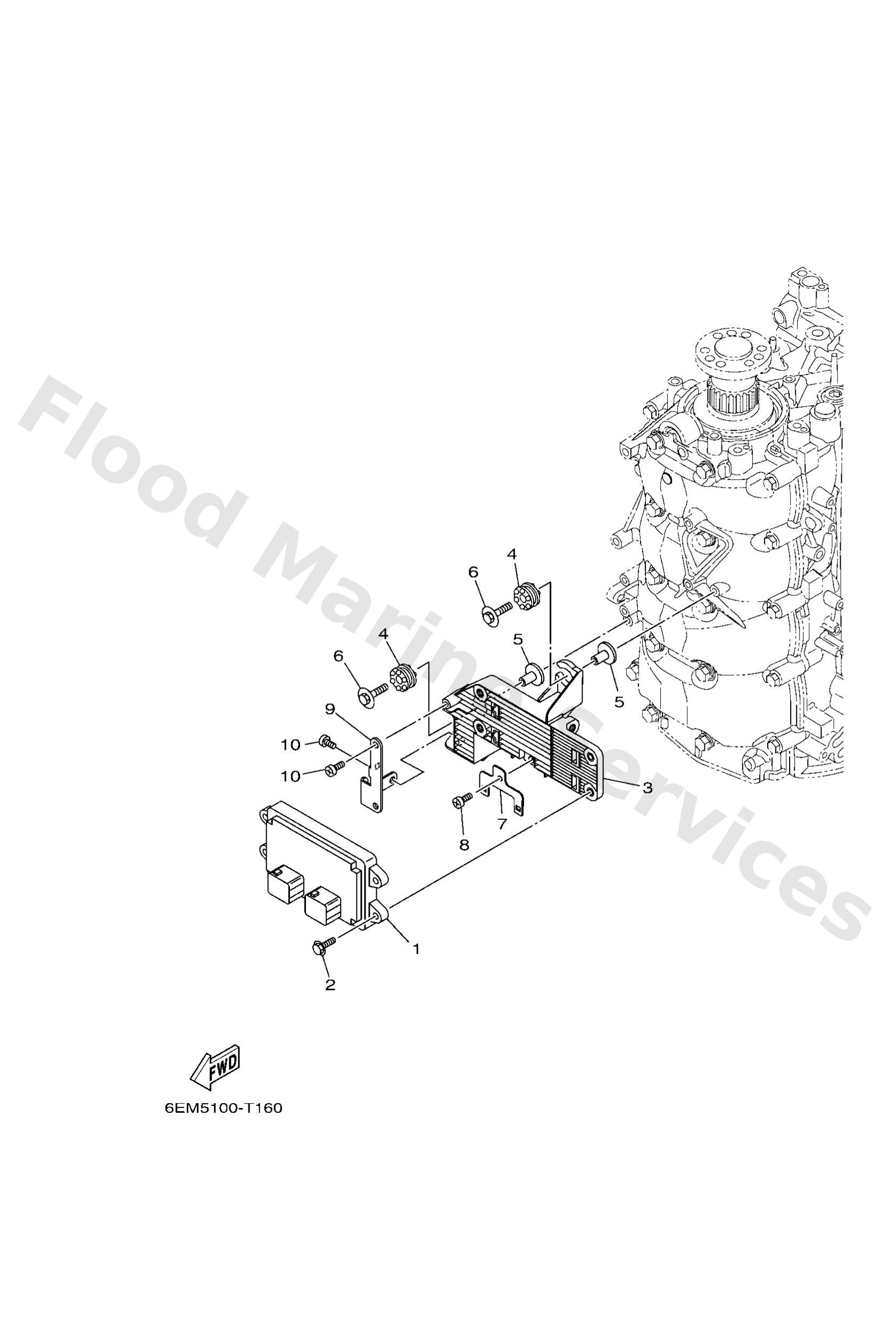 Yamaha 6FN8591A1000 Engine control unit assy