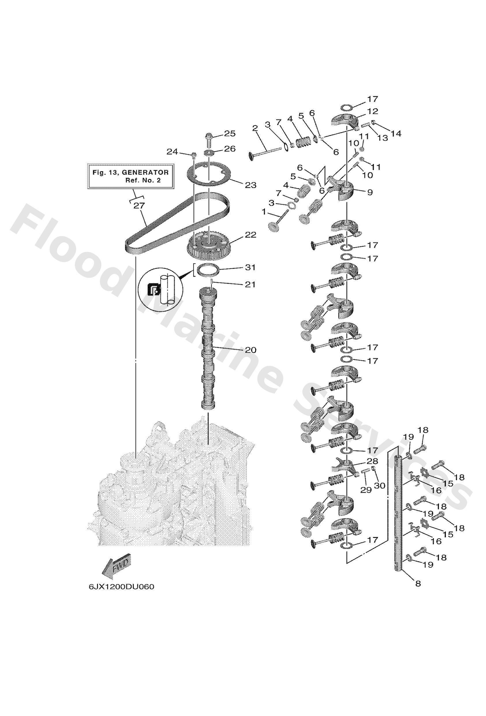 Yamaha 6FP115370000 Gear, driven