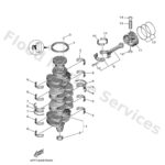 Genuine Yamaha 6FP116350100 - Piston (0.25mm o/s) - Supplied by Flood Marine