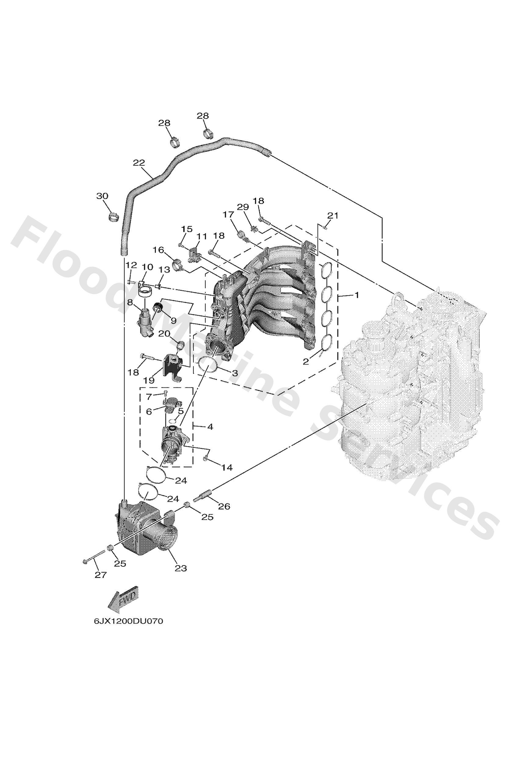 Yamaha 6FP144400200 Silencer assy, intake