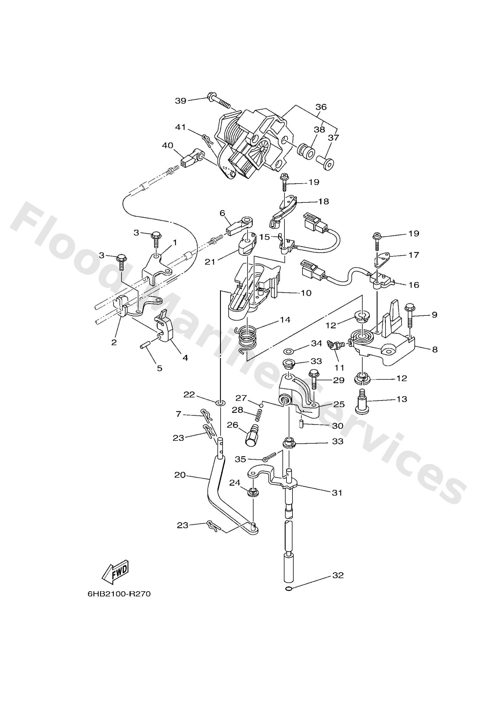 Yamaha 6FR441200000 Handle gear shift assy