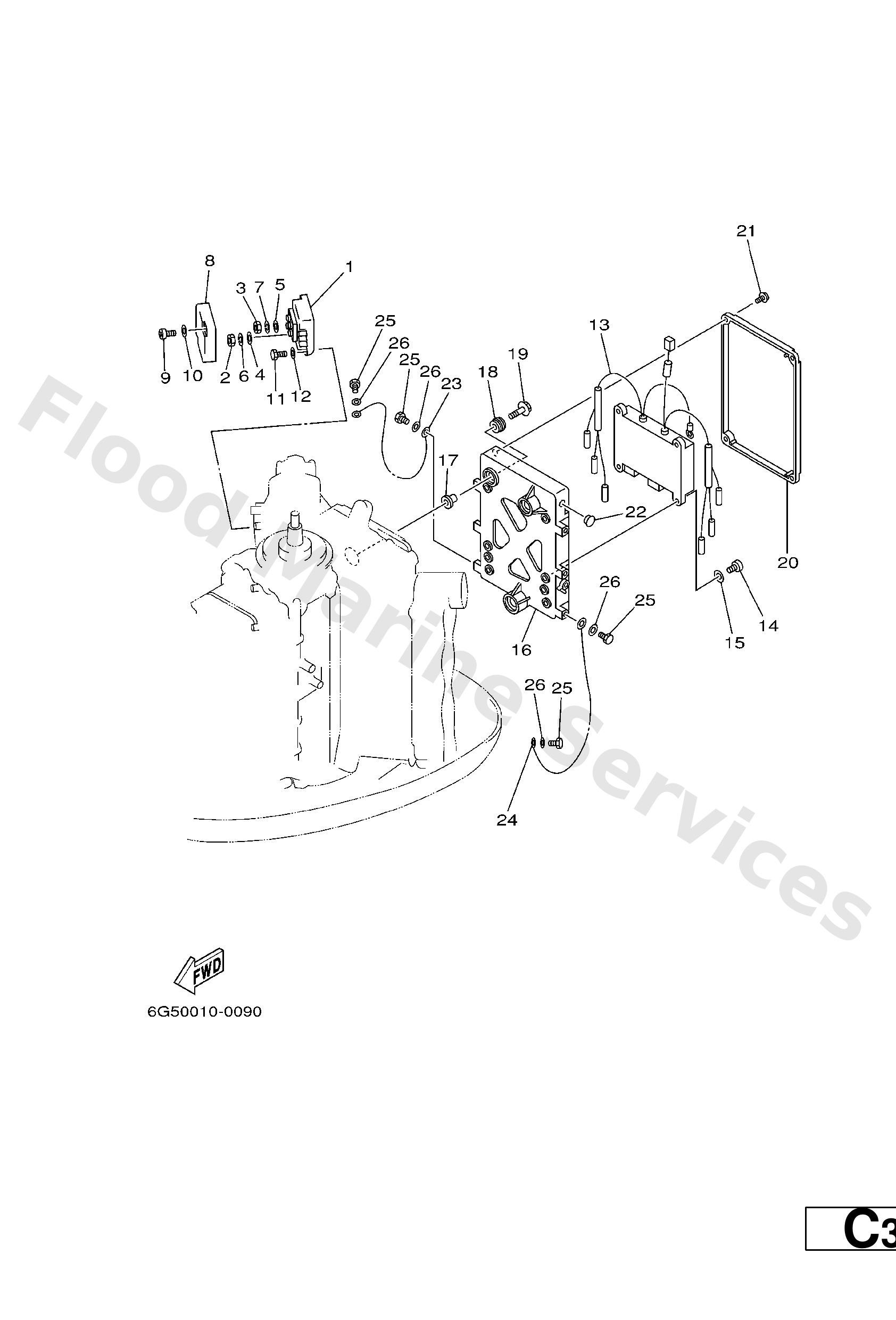 Yamaha 6G6855400000 C.d.i. unit assy
