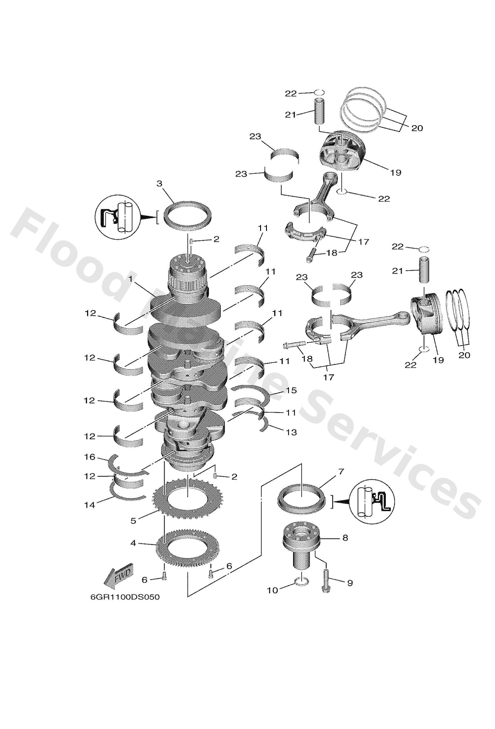 Yamaha 6GR114110000 Crankshaft