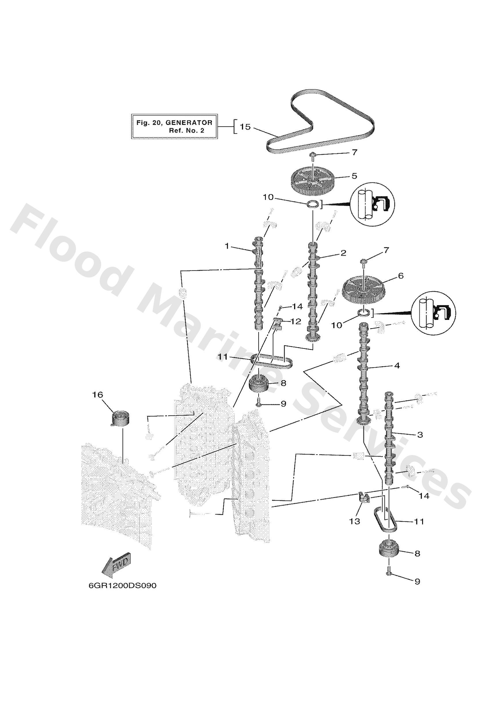 Yamaha 6GR115A00000 Driven gear assy