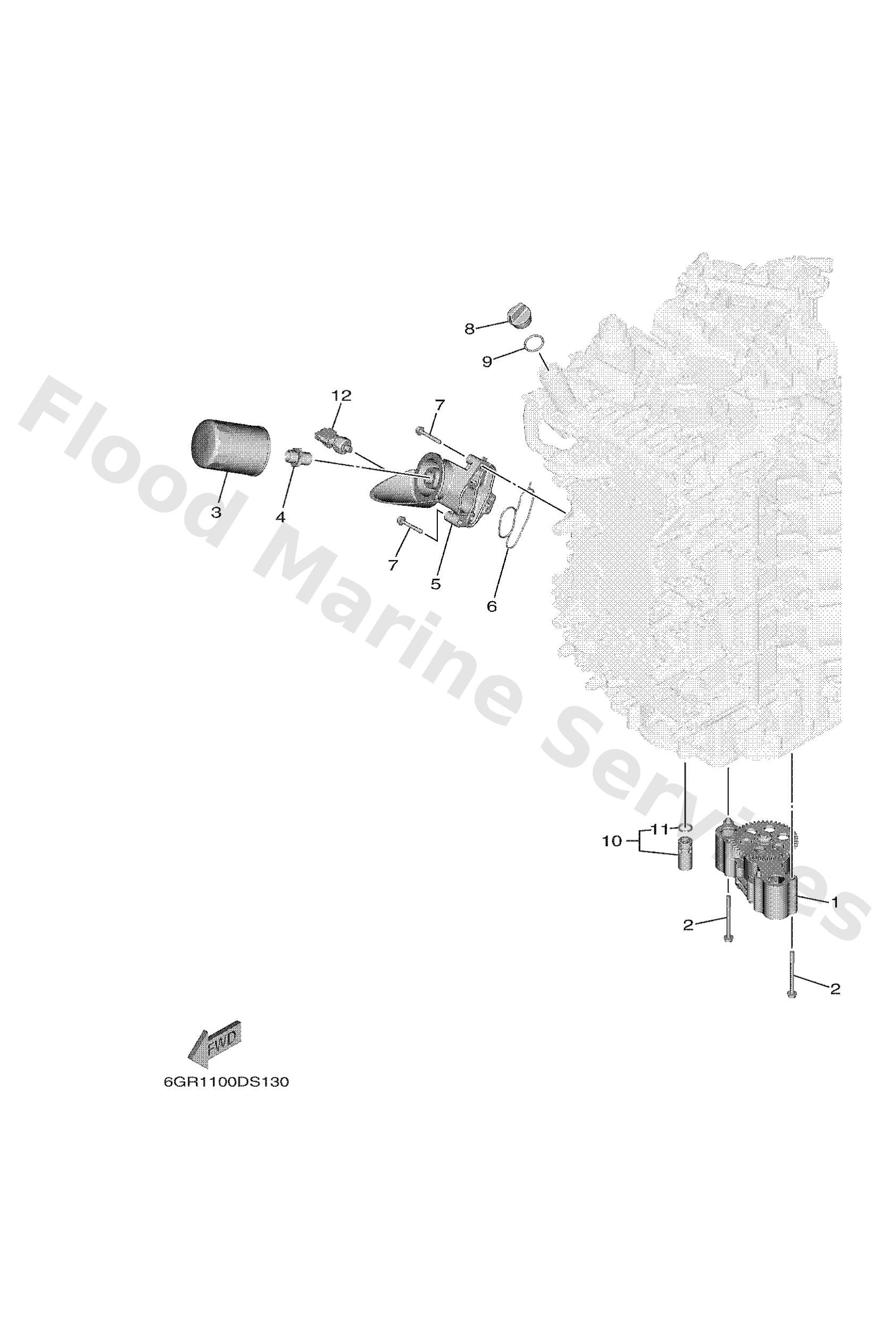 Yamaha 6GR133000100 Oil pump assy