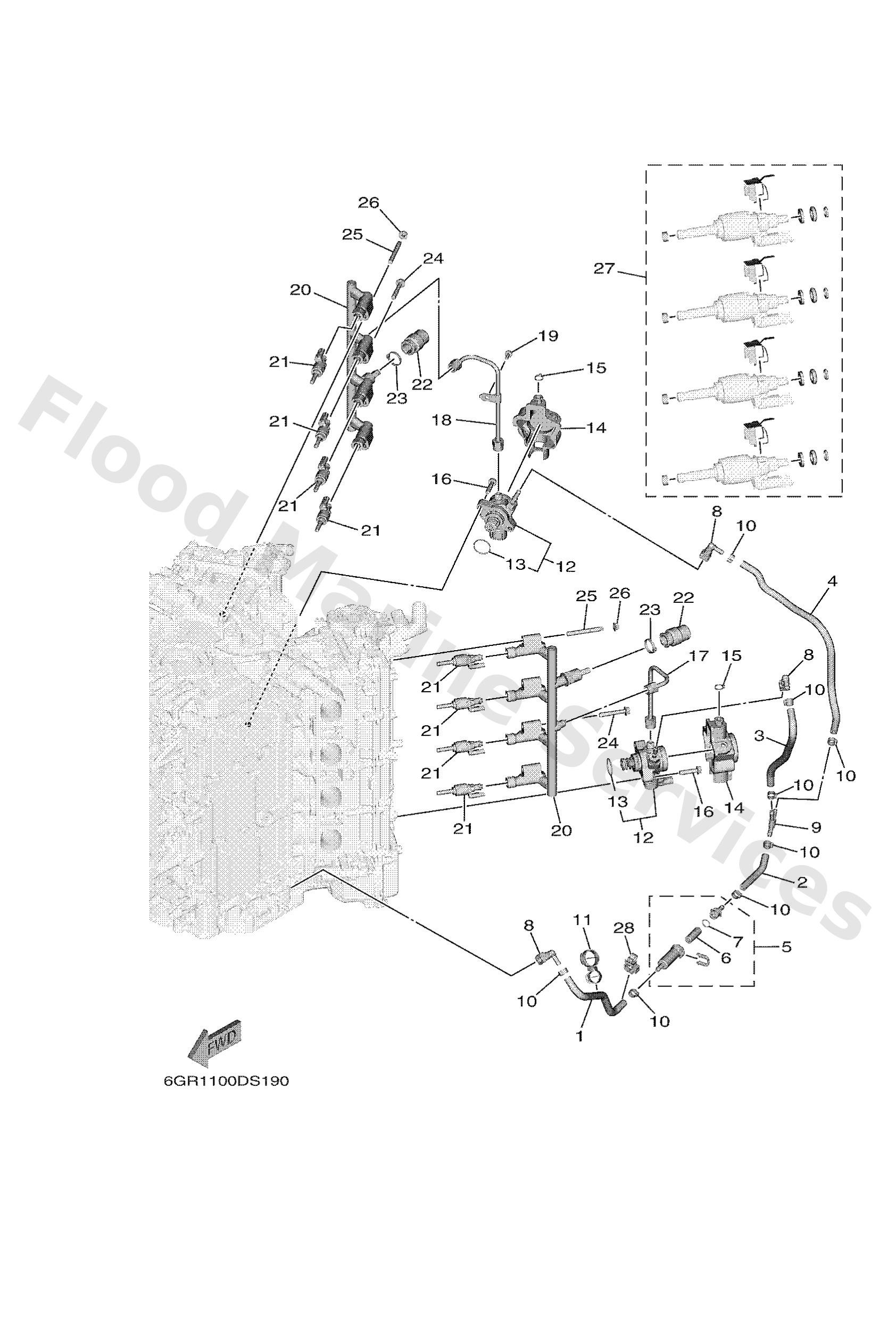 Yamaha 6GR139100000 Fuel pump assy