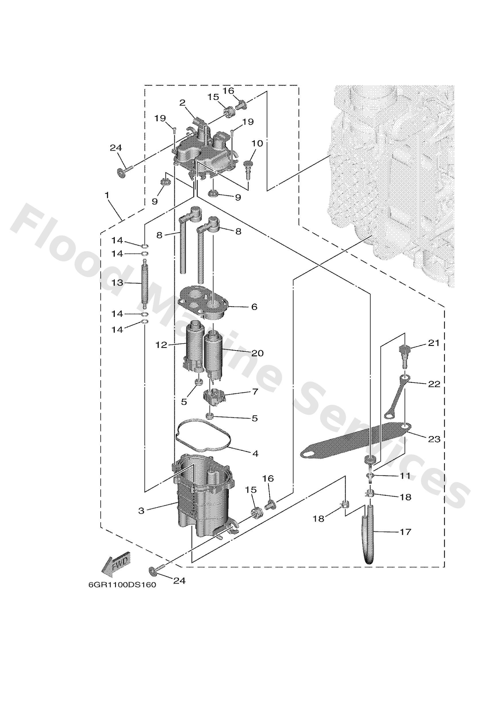 Yamaha 6GR244300000 Fuel pump assy