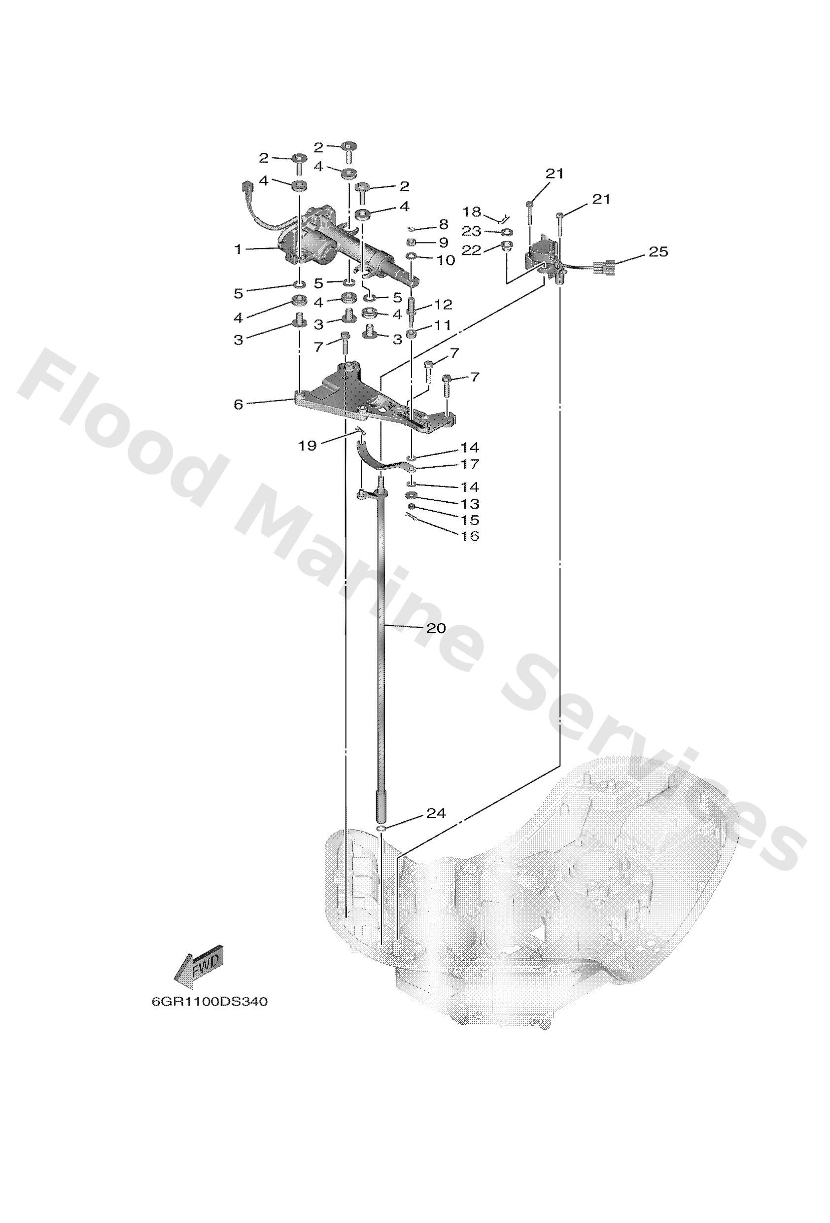 Yamaha 6GR441200000 Handle gear shift assy