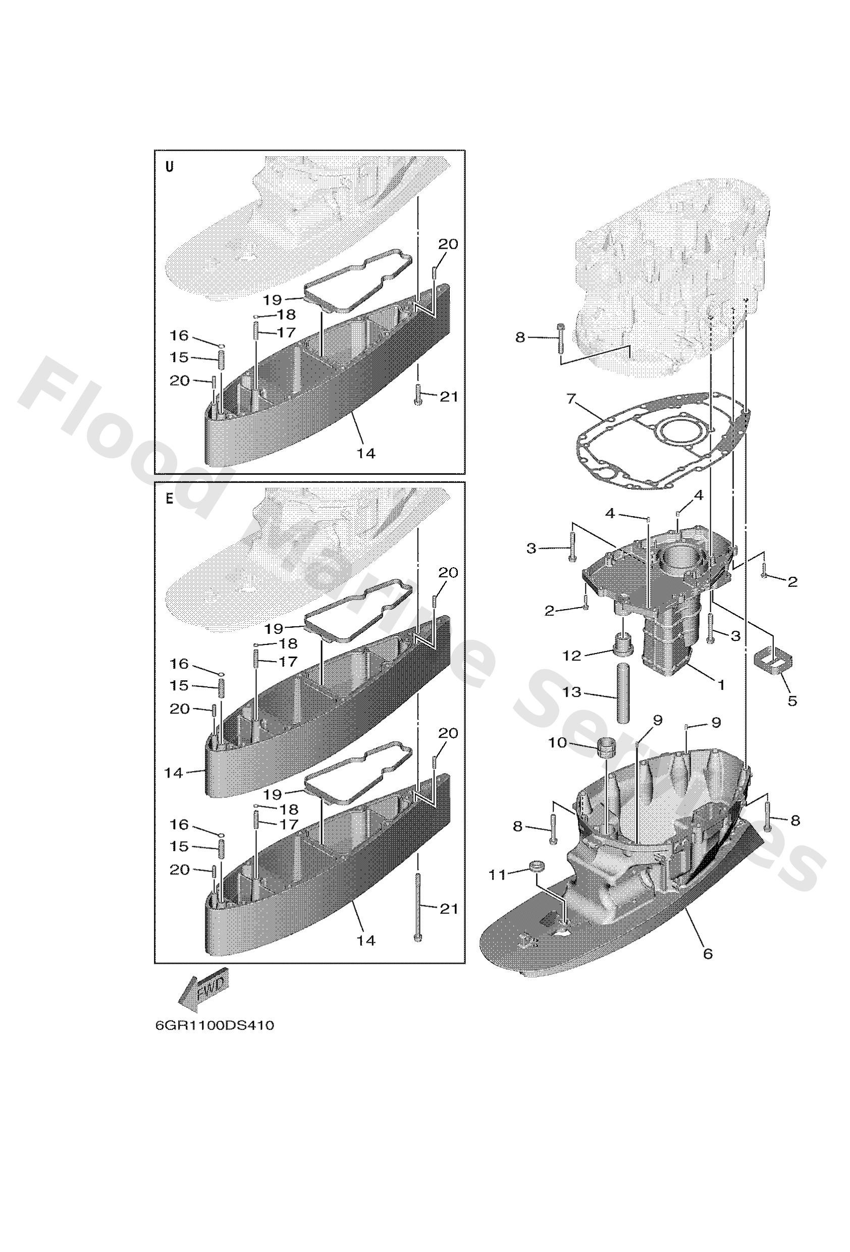 Yamaha 6GR451130000 Gasket, upper casing