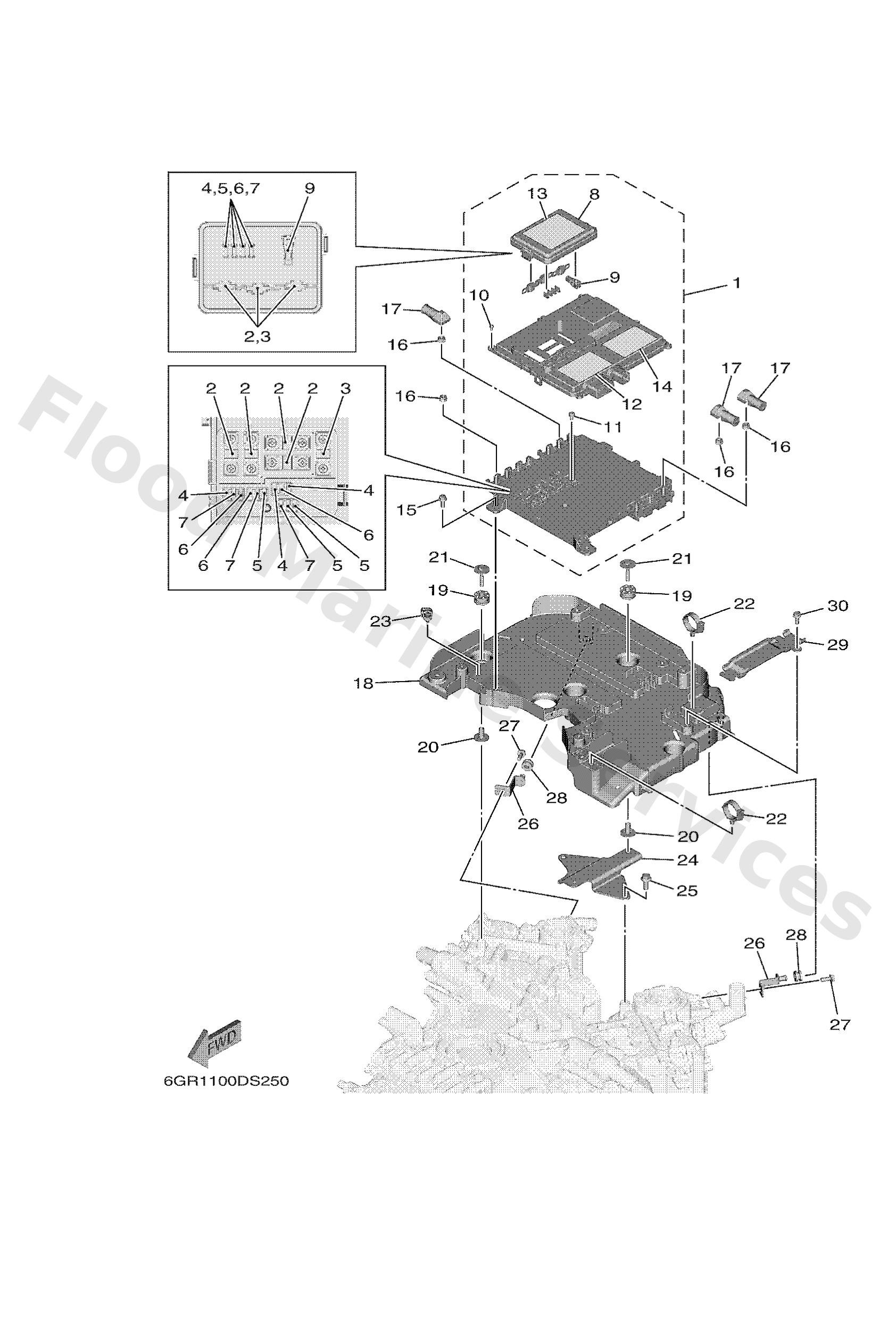 Yamaha 6GR821710100 Stay, fuse box