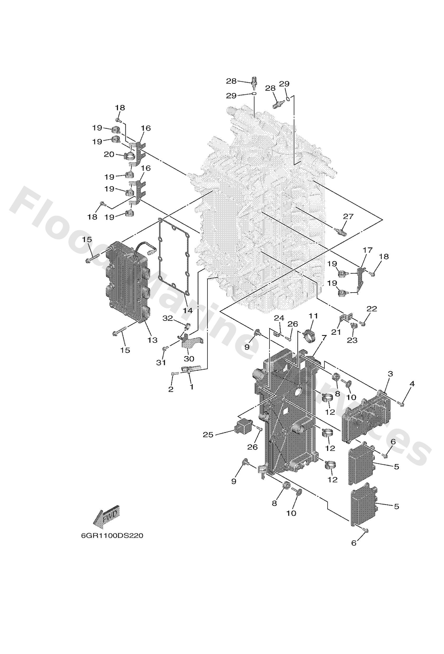 Yamaha 6GR8591A0300 Engine control unit assy