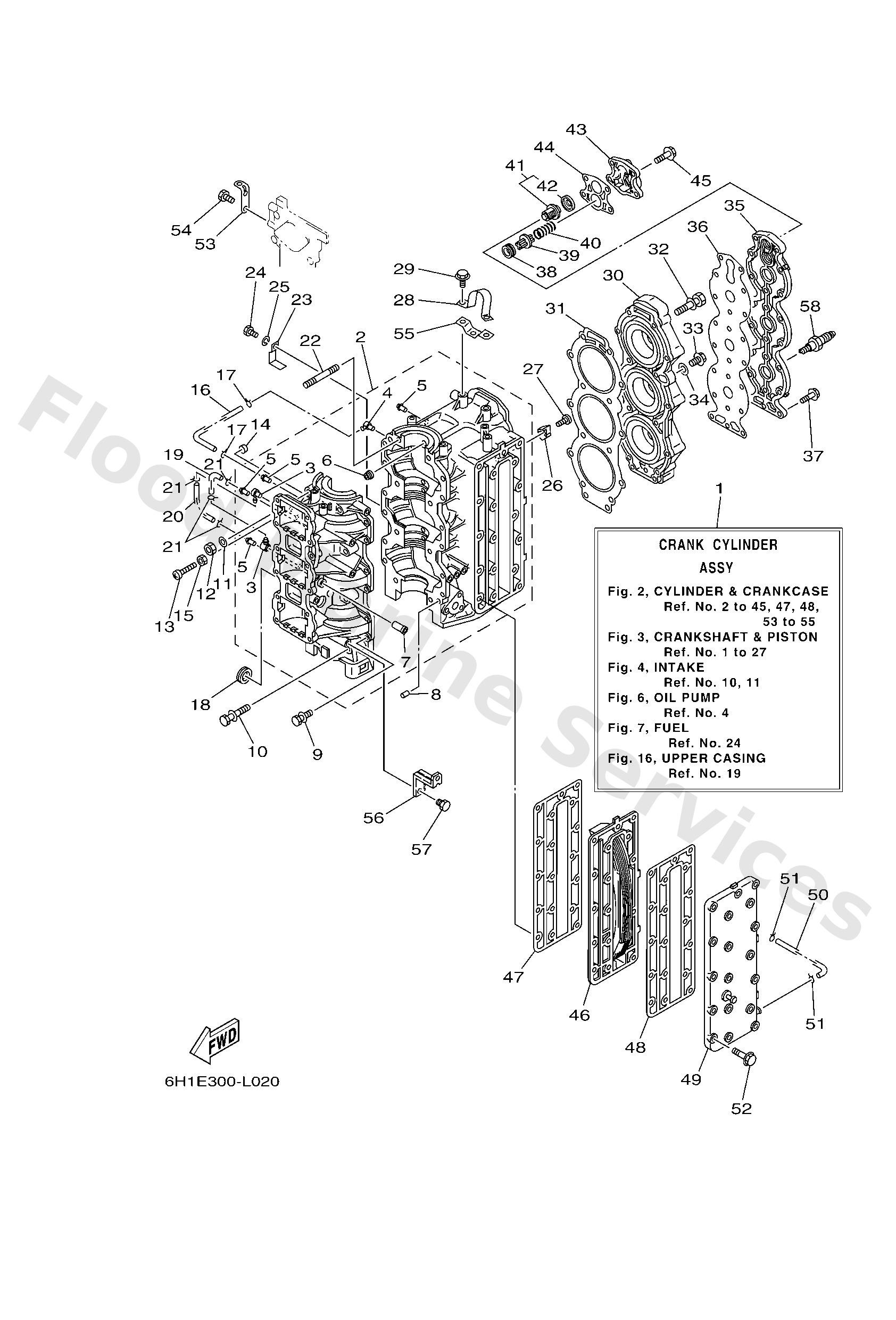 Yamaha 6H1151000500 Crankcase assy (o/i, prime sta