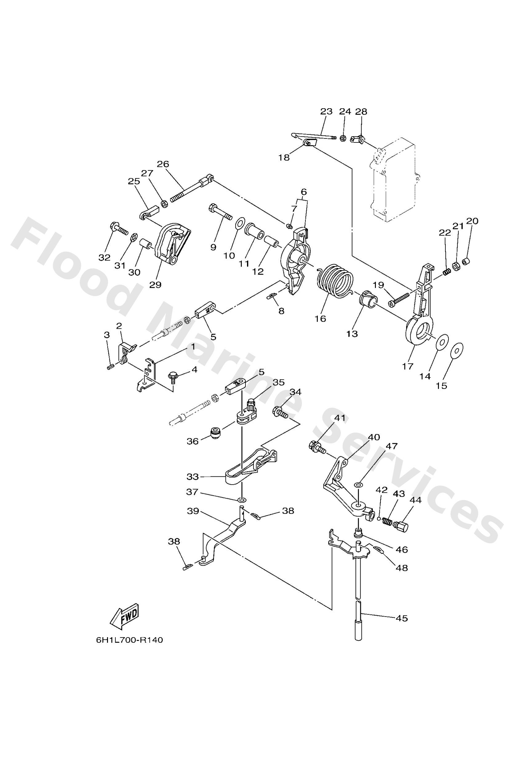 Yamaha 6H1441201300 Handle gear shift assy