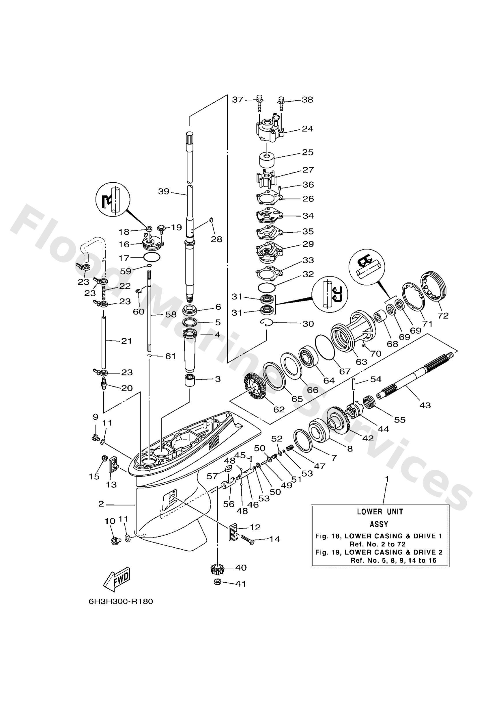 Yamaha 6H145301038D Casing, lower