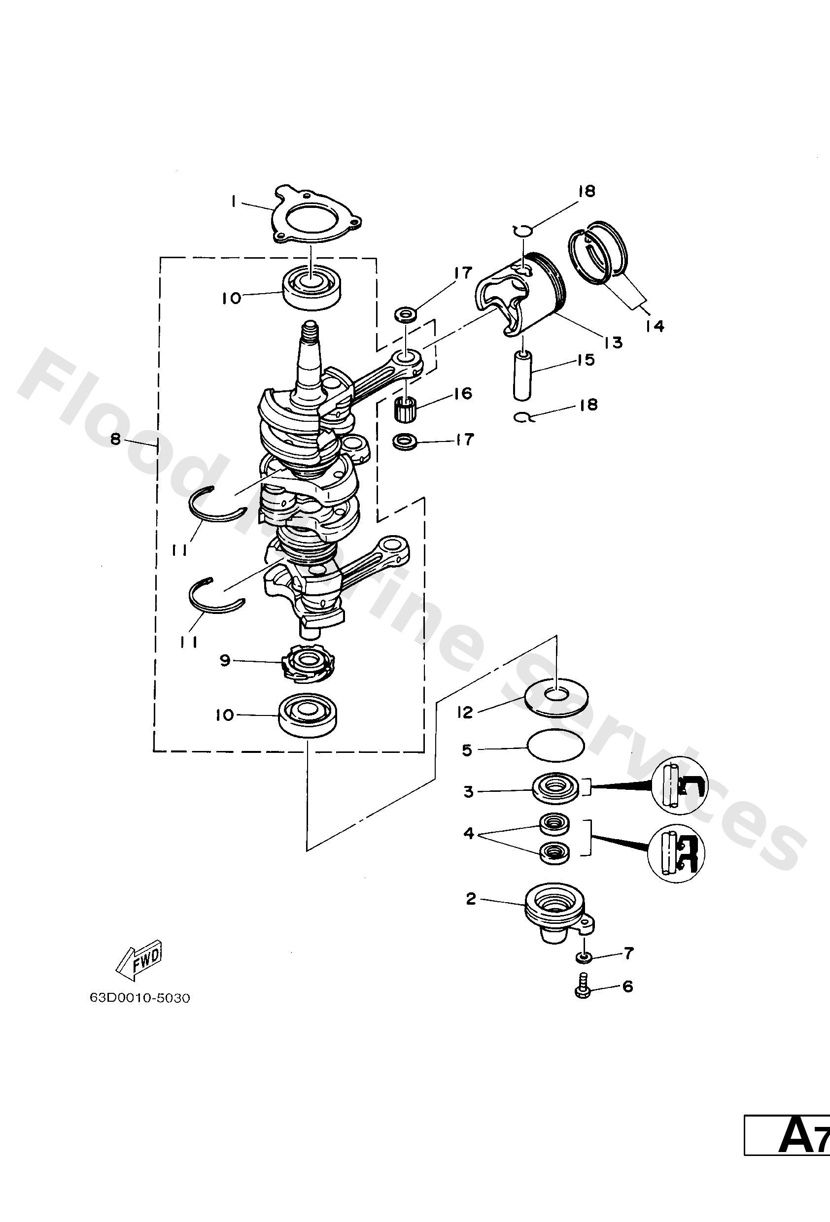 Yamaha 6H4114000400 Crankshaft assy