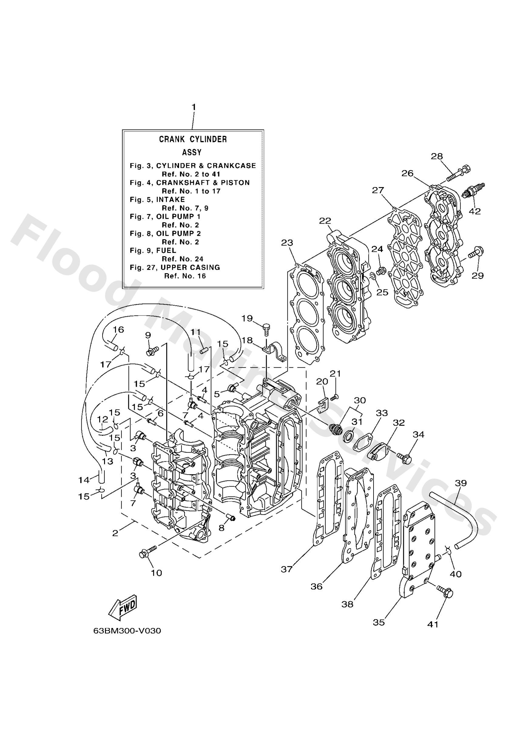 Yamaha 6H4151001300 Crankcase assy