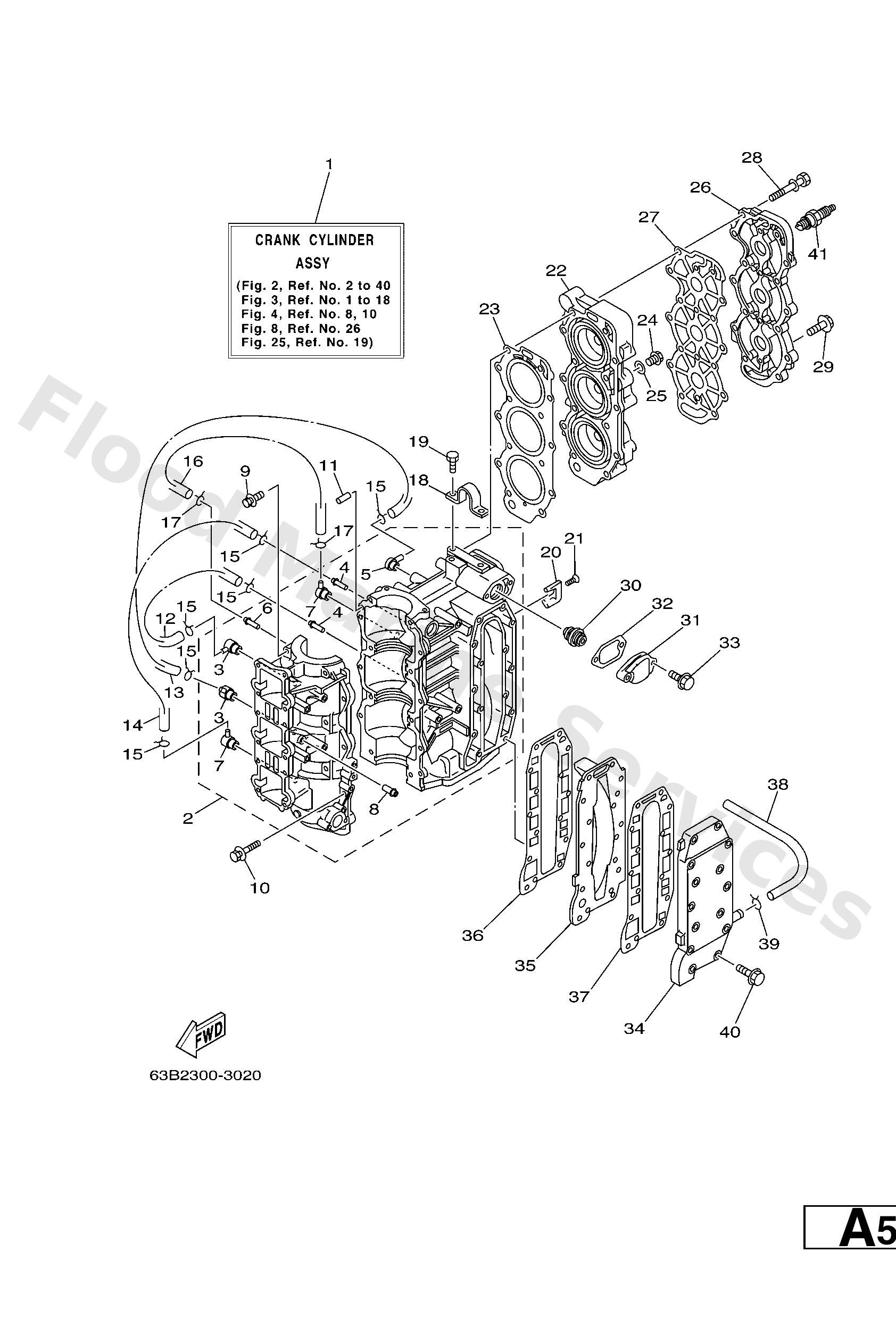 Yamaha 6H415100301S Crankcase assy
