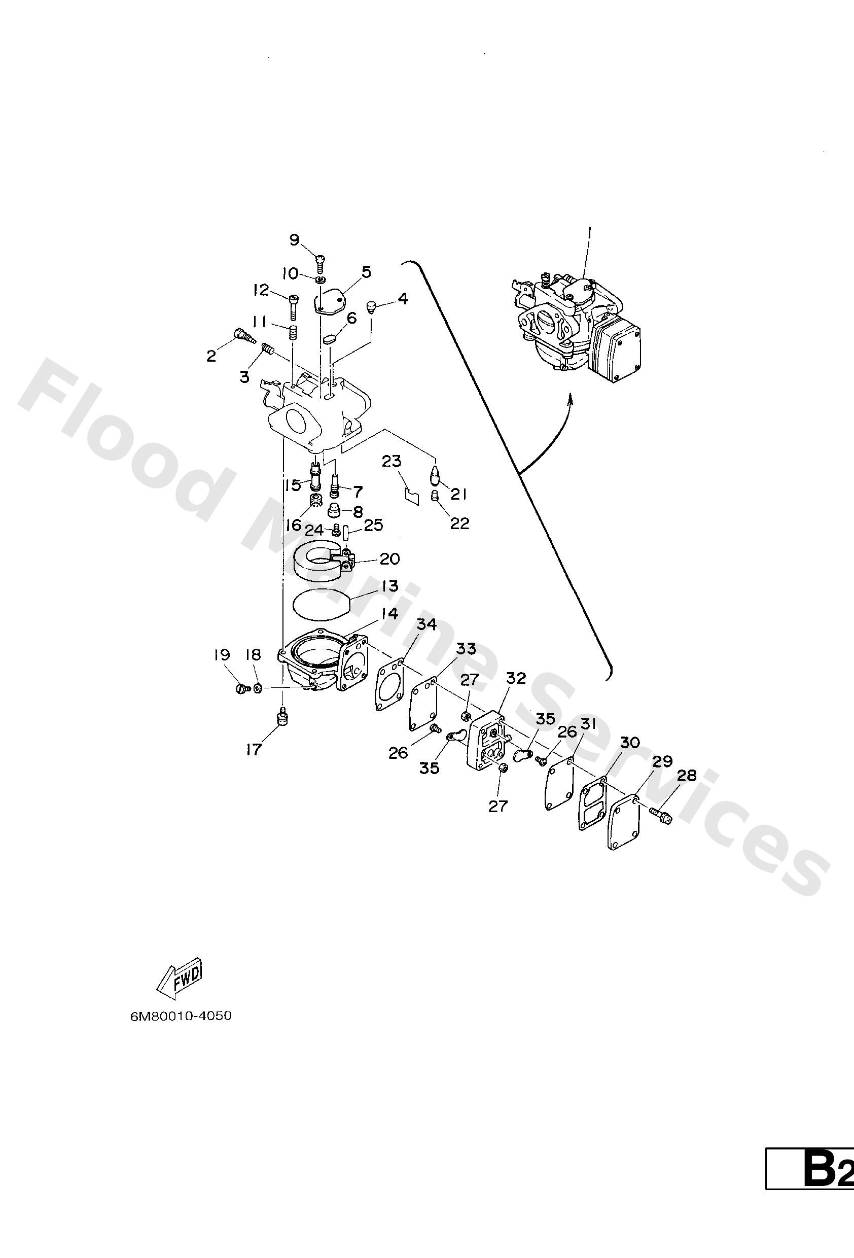 Yamaha 6H6143010100 Carburetor assy 1