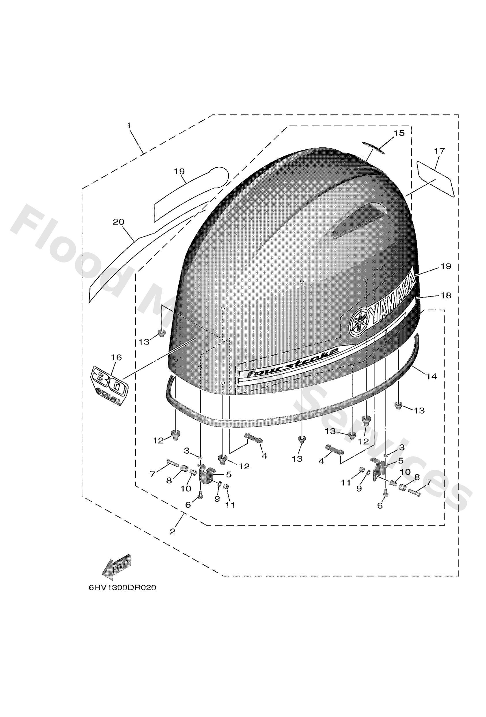 Yamaha 6HJ426100200 Top cowling assy