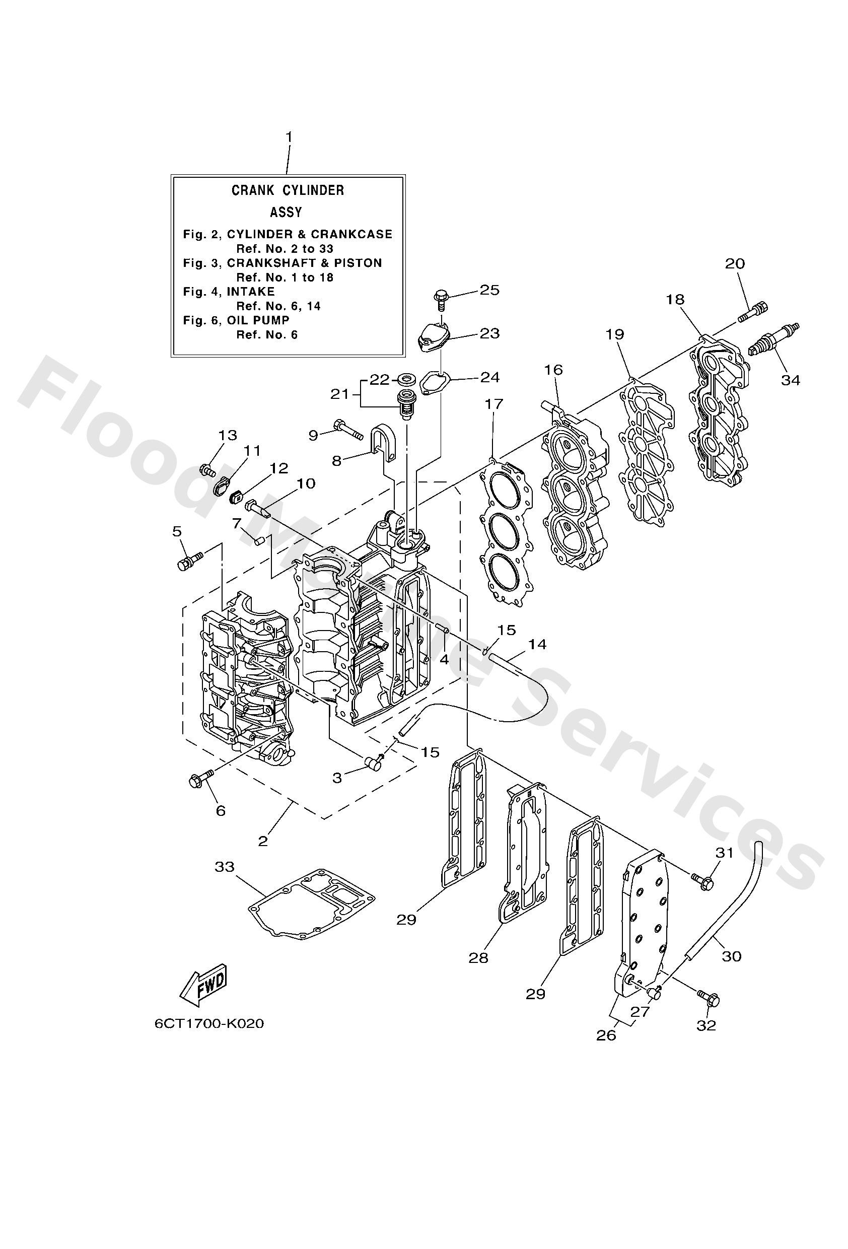 Yamaha 6J8151001100 Crankcase assy