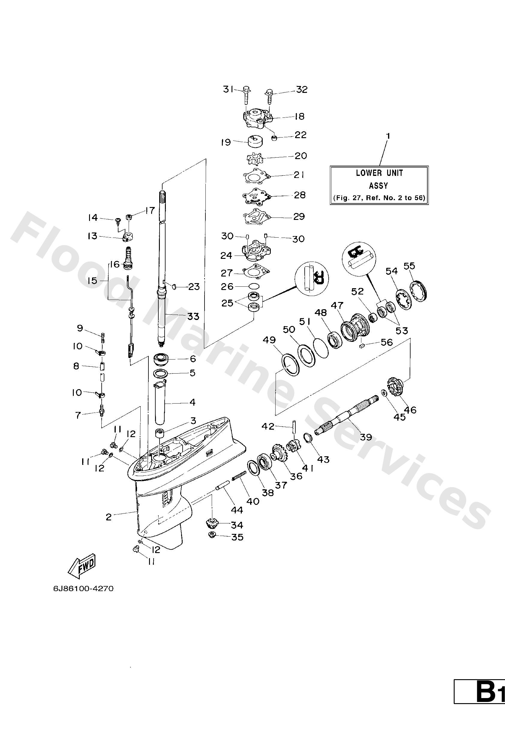 Yamaha 6J845301024D Casing, lower