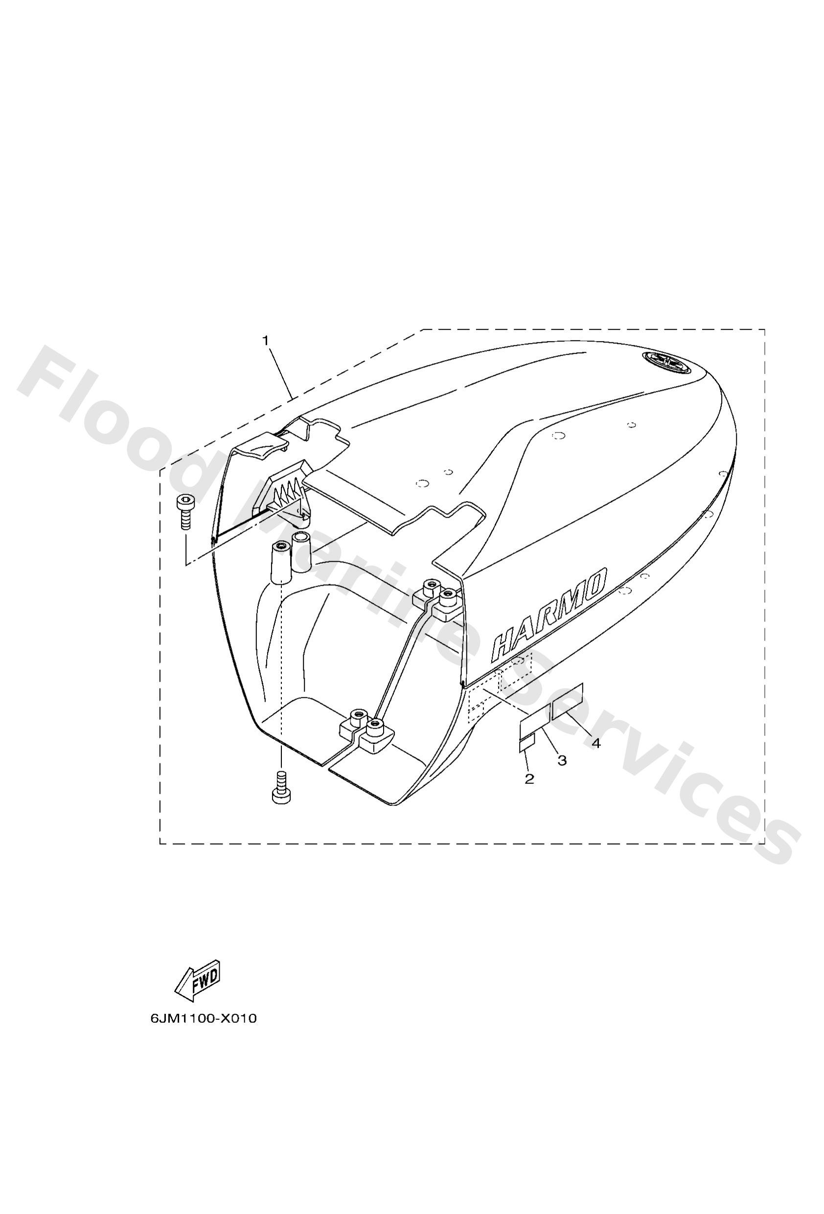 Yamaha 6JMW426000P0 Top cowling assy