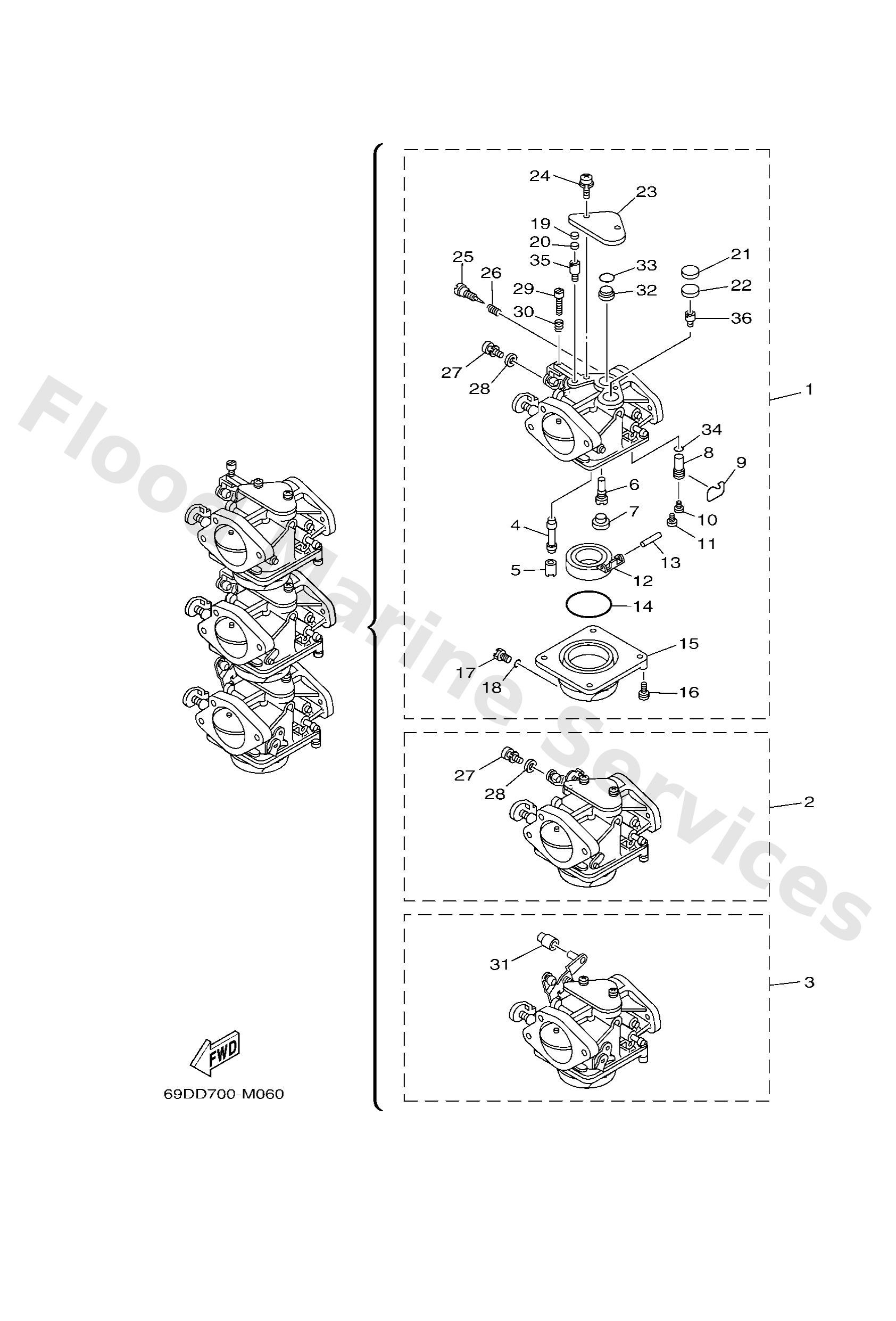 Yamaha 6K5143021000 Carburetor assy 2