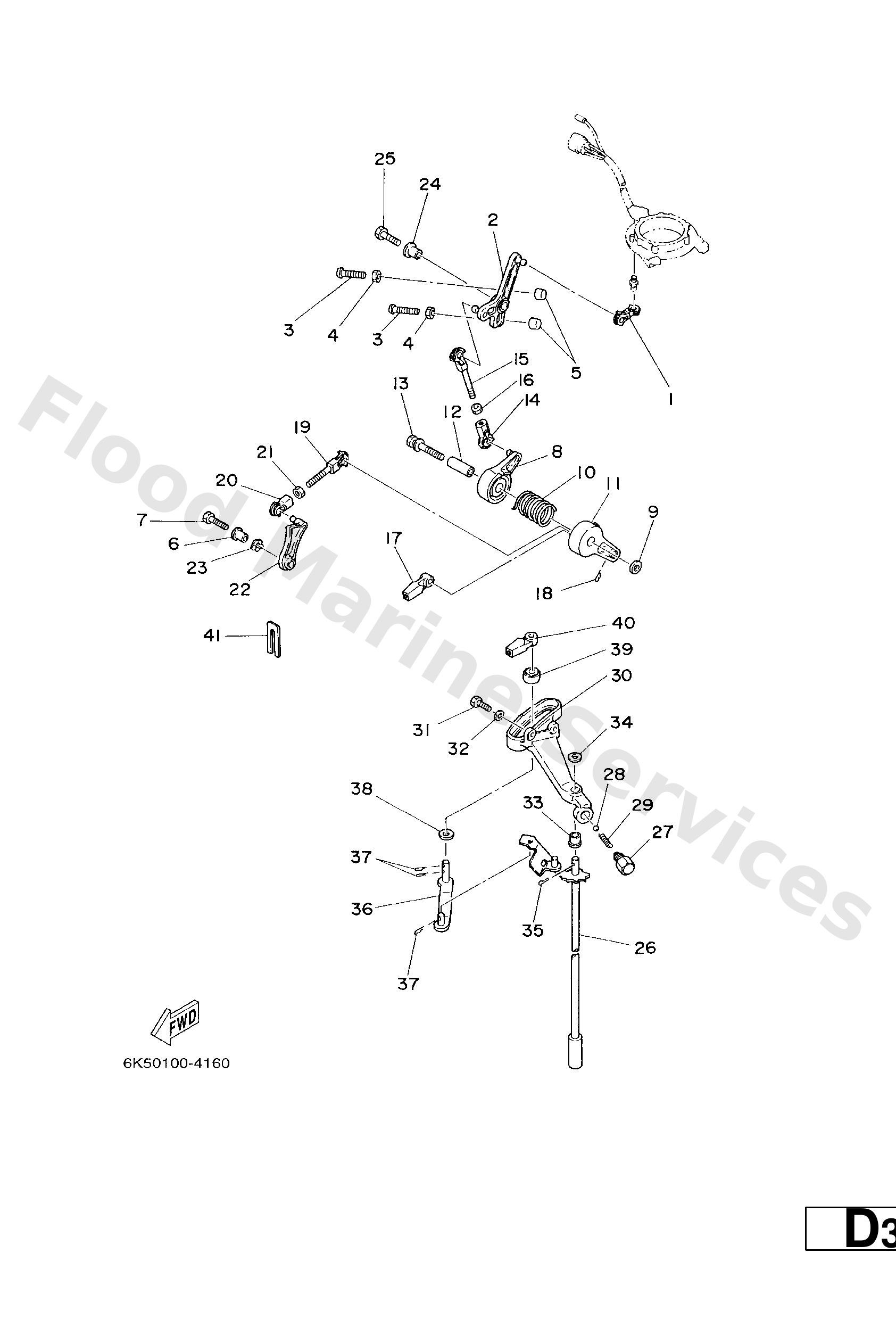Yamaha 6K5441201100 Handle gear shift assy