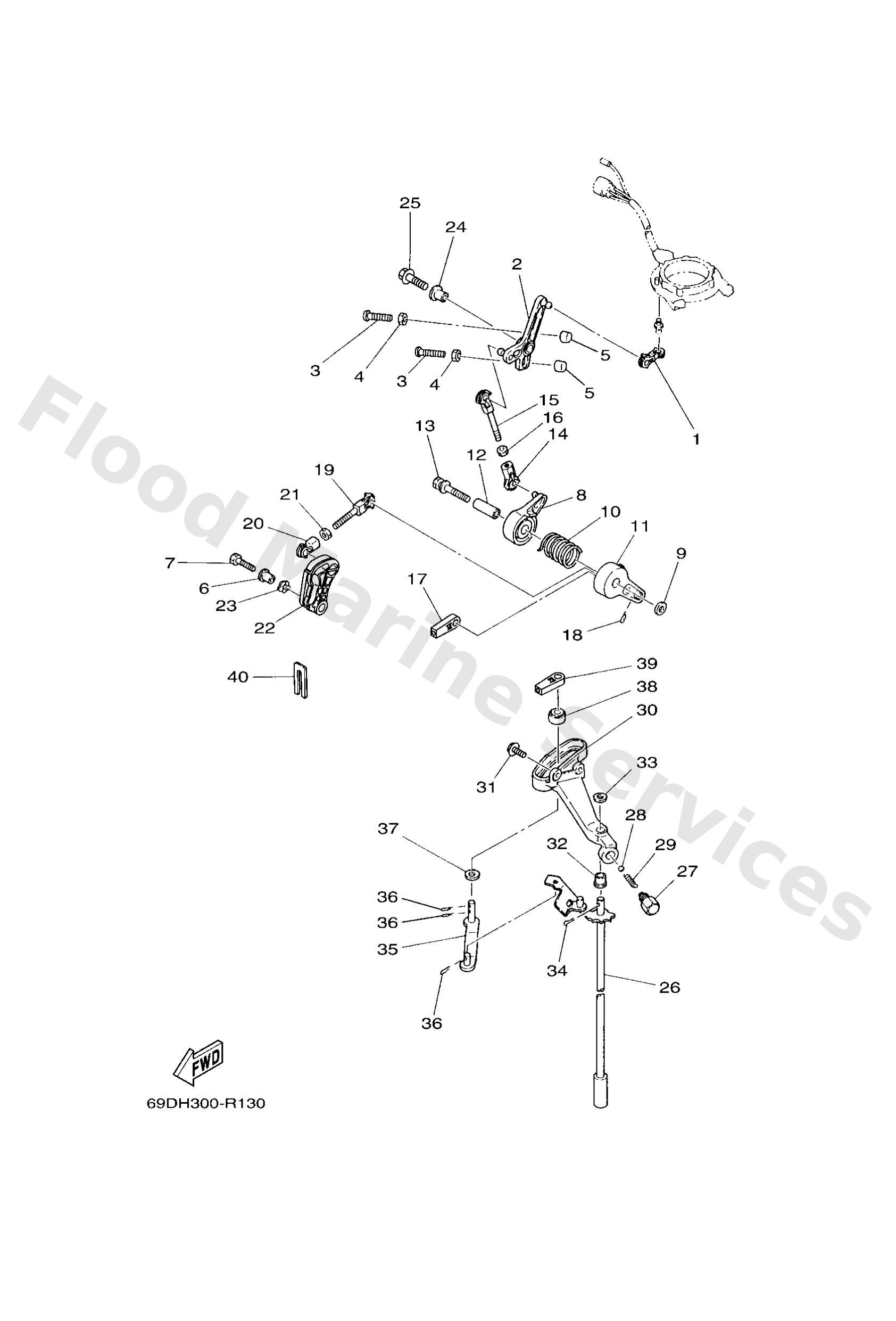 Yamaha 6K5441201200 Handle gear shift assy