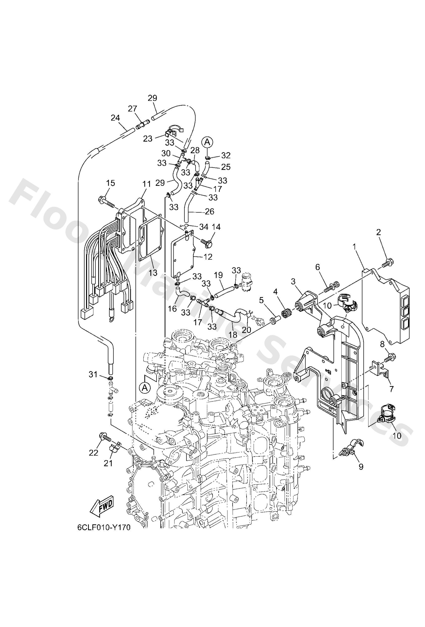 Yamaha 6KA8591A0200 Engine control unit assy