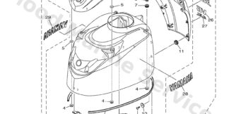 Genuine Yamaha 6KD42610008D - Top cowling assy (6kd 8d) - Supplied by Flood Marine
