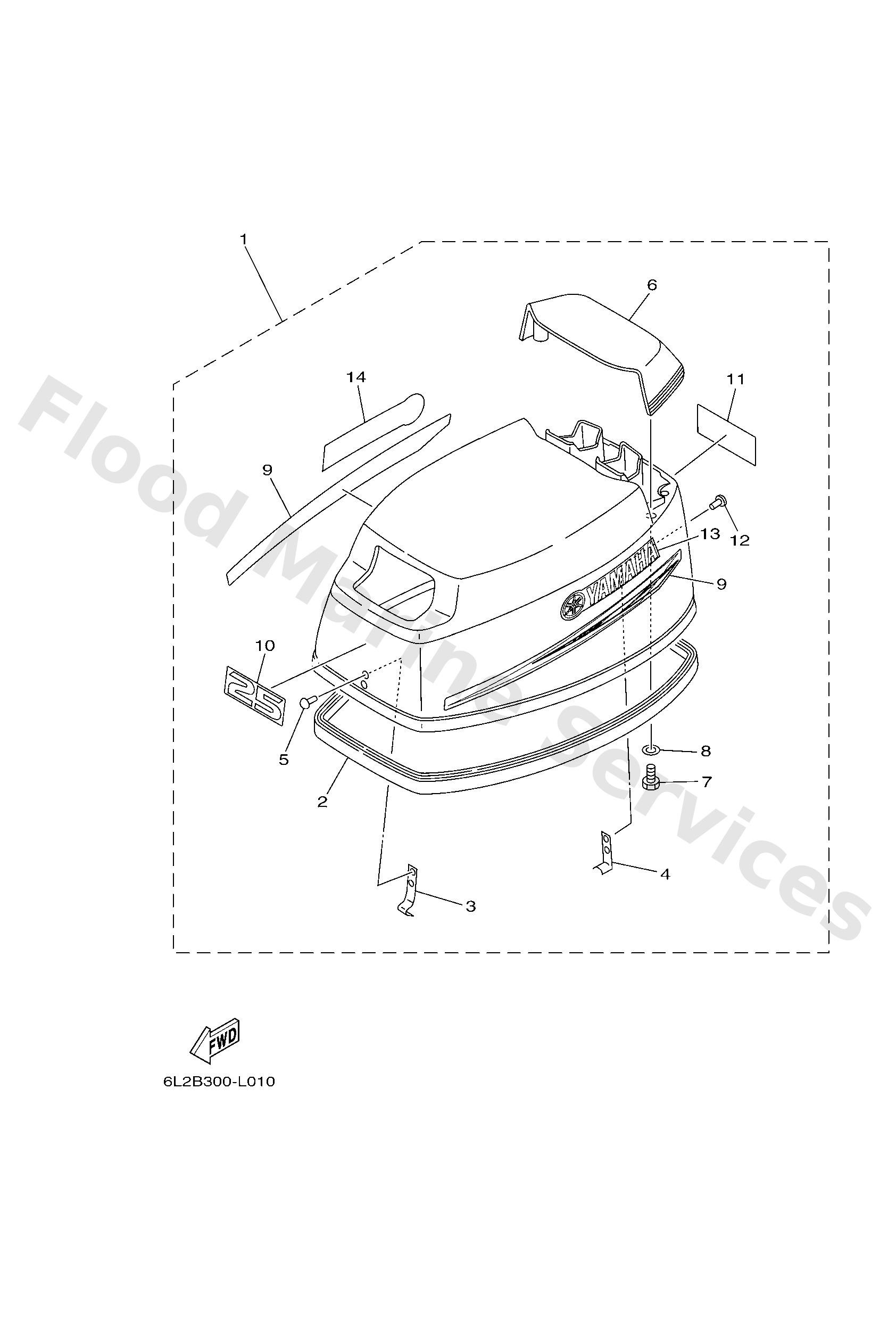 Yamaha 6L2426100000 Top cowling assy