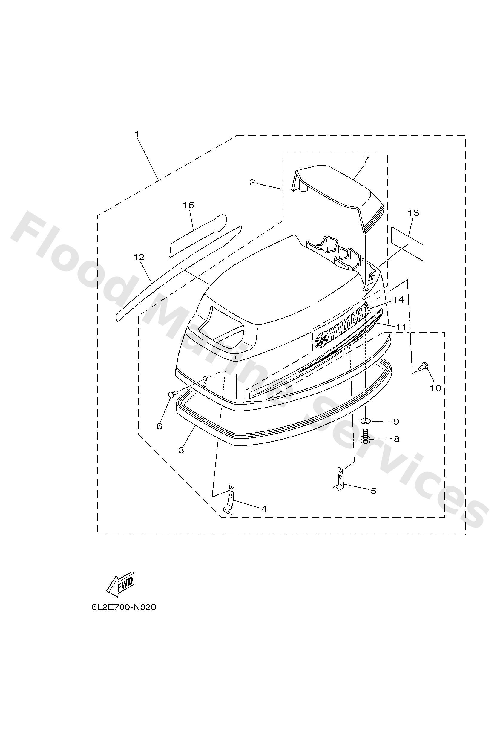 Yamaha 6L2426100100 Top cowling assy