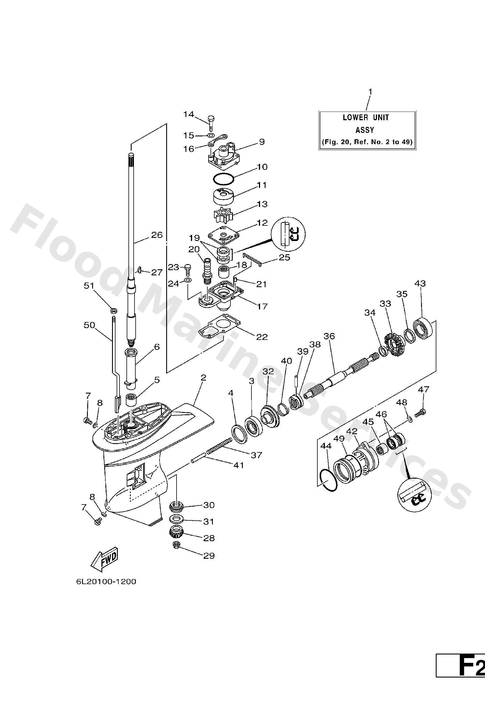 Yamaha 6L245300024D Lower unit assy
